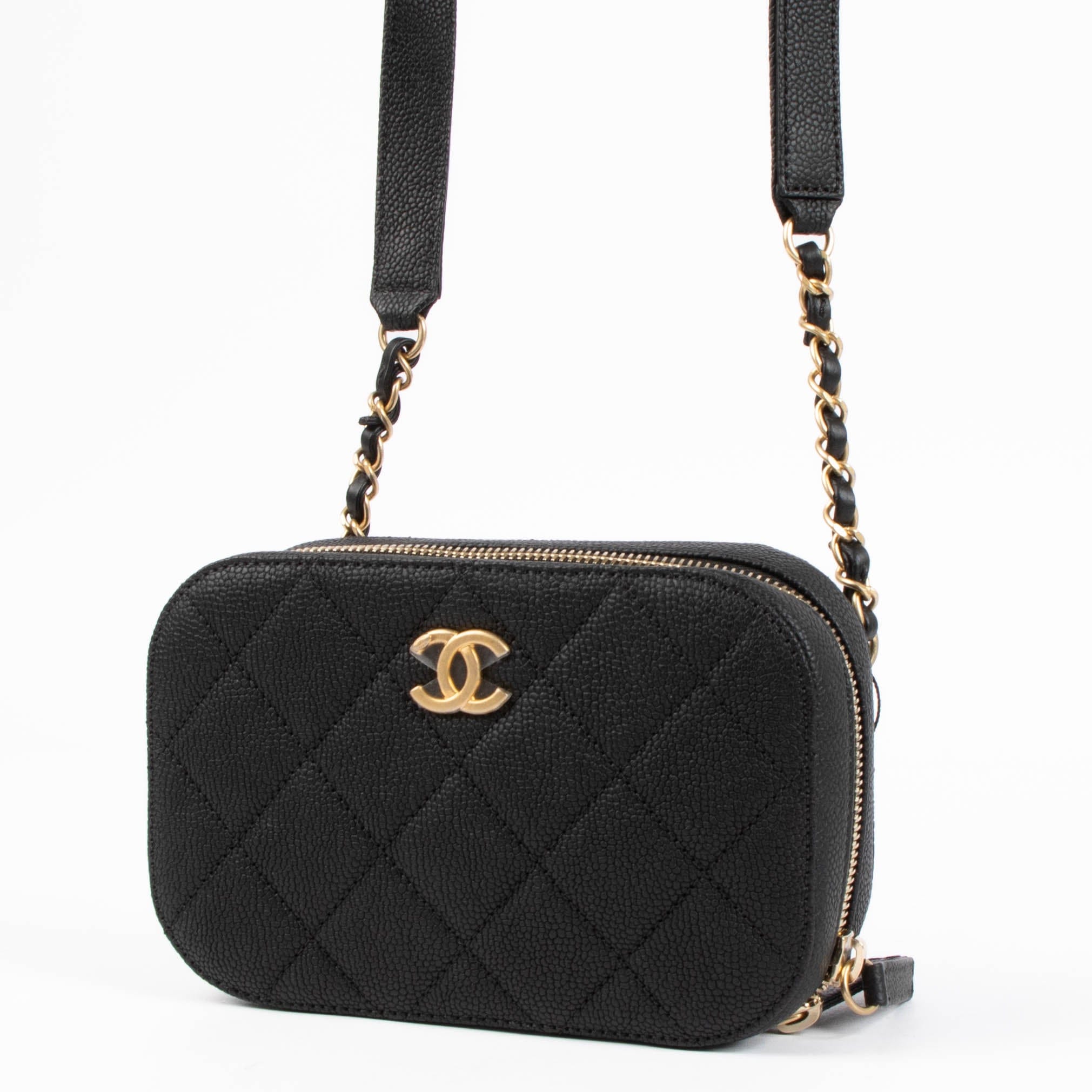 Chanel 19B Black Caviar Belt Bag
