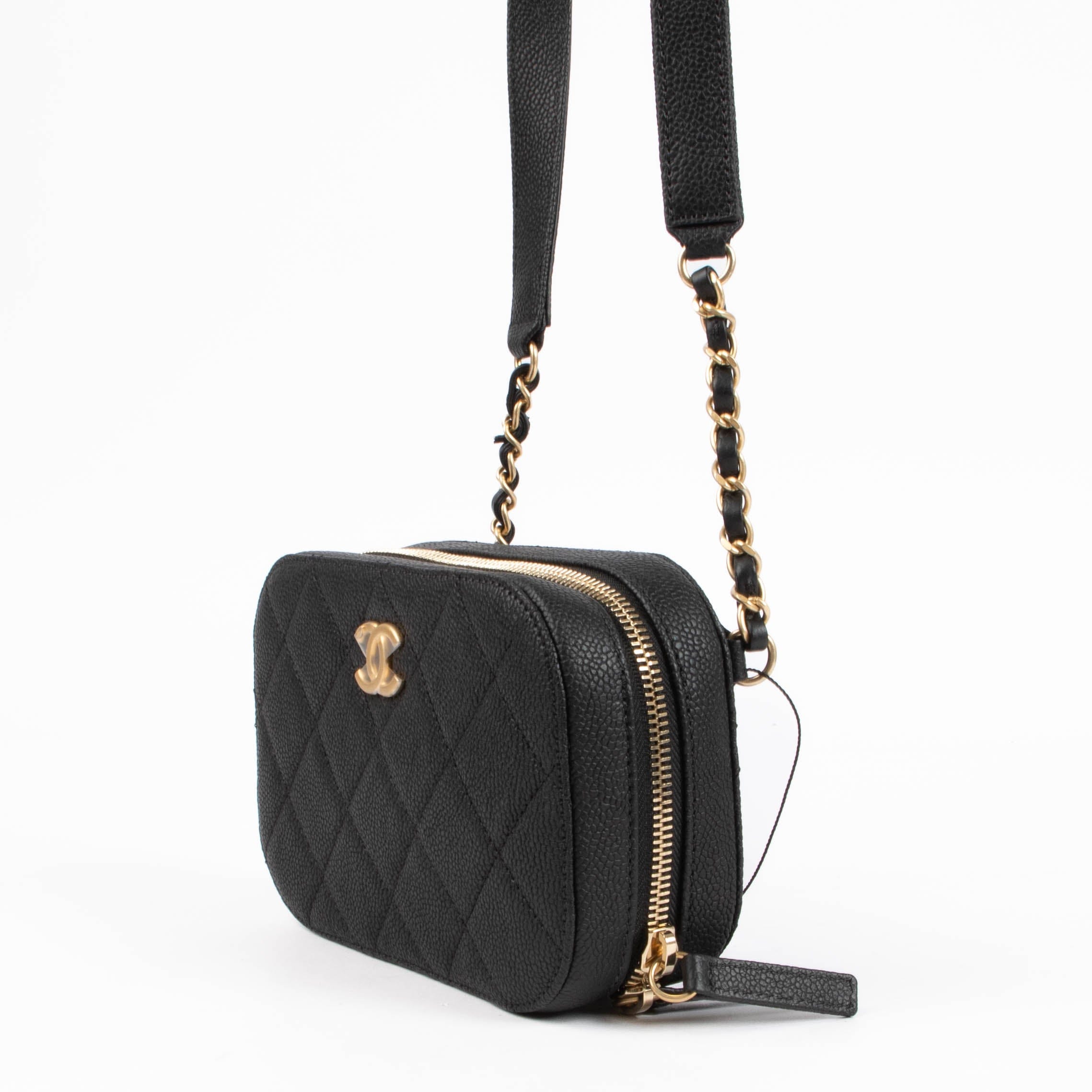 Chanel 19B Black Caviar Belt Bag