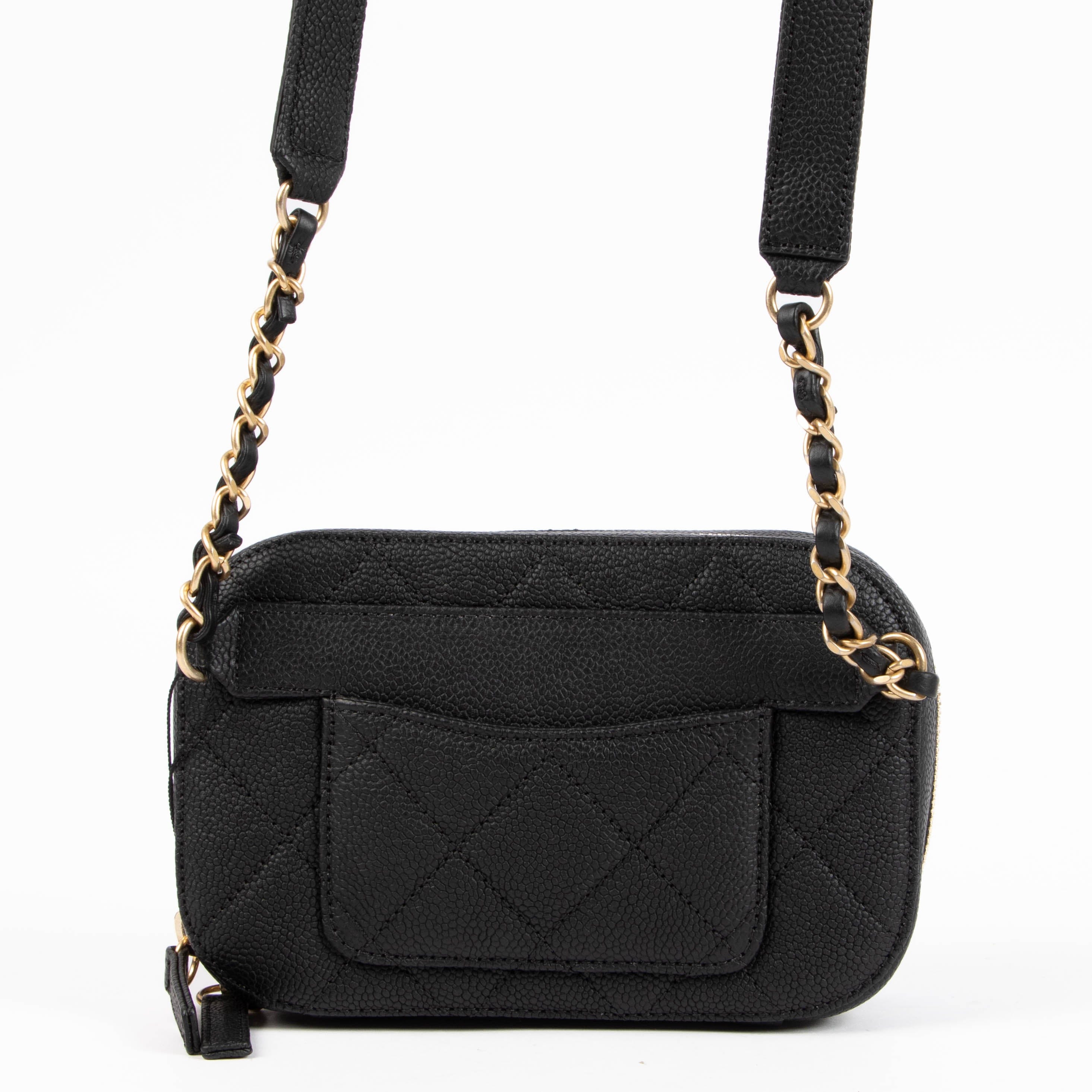 Chanel 19B Black Caviar Belt Bag