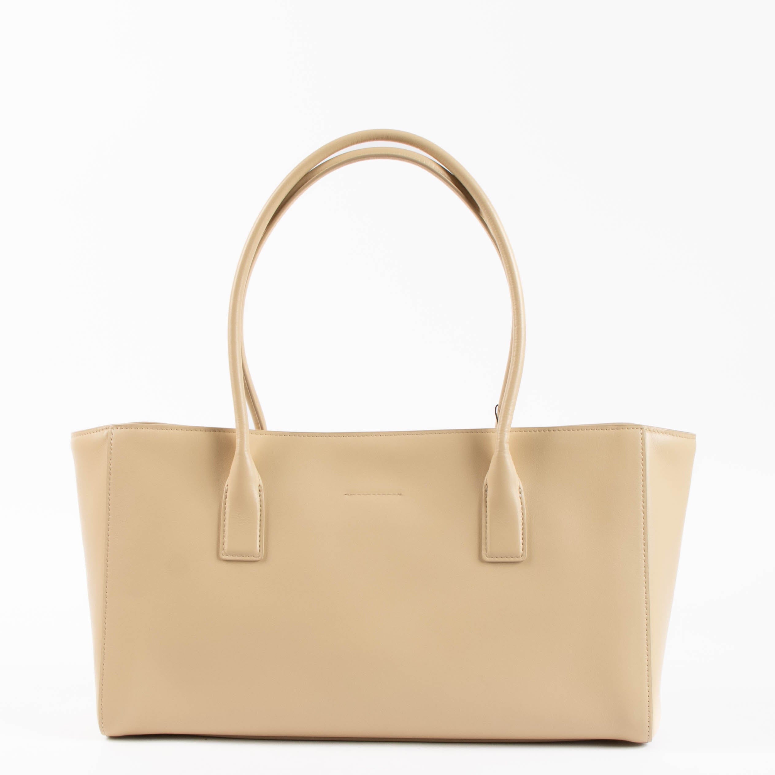 Chanel 26S Beige Leather Cerf Executive Small Tote Bag
