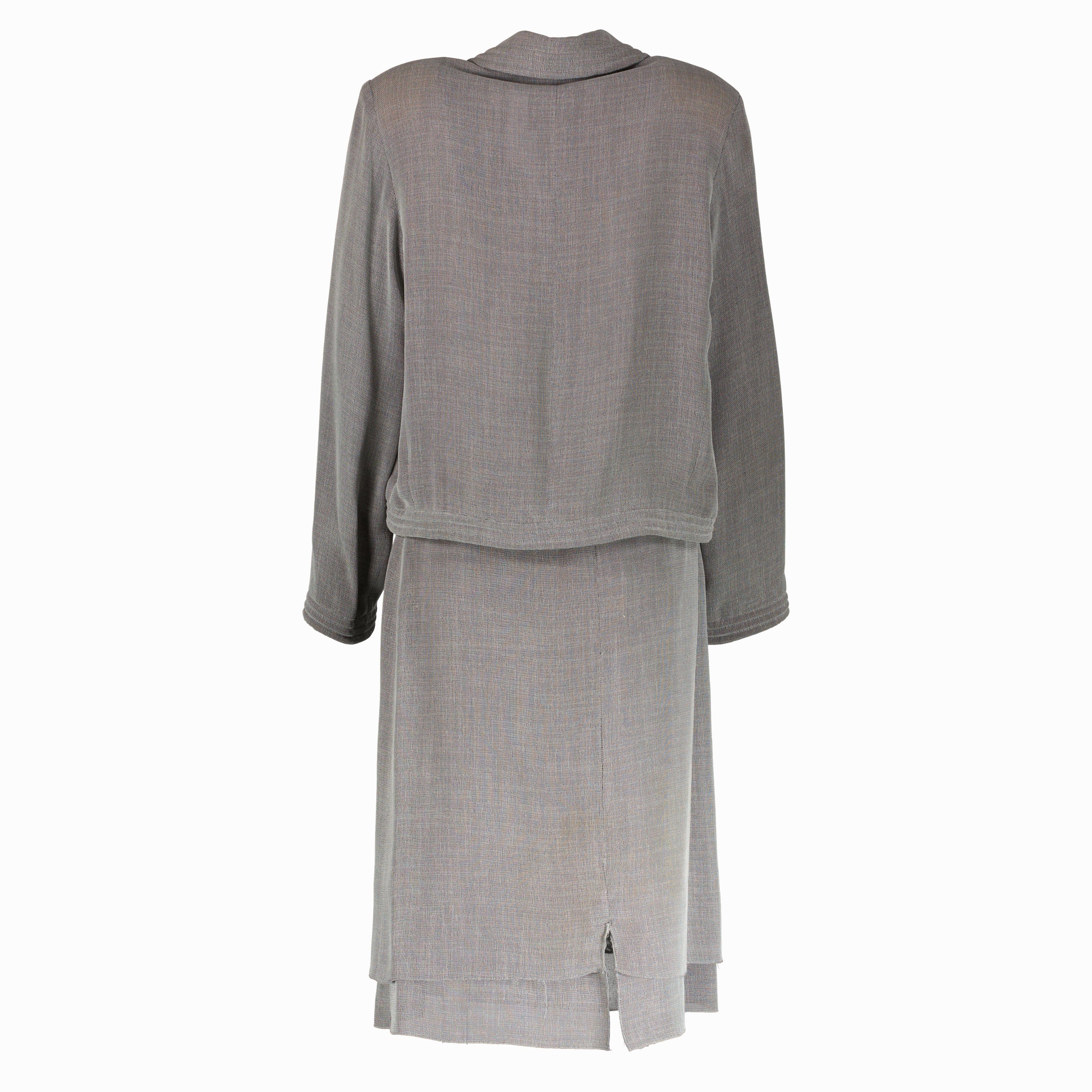 Chanel 99P Grey Jacket/Skirt Set