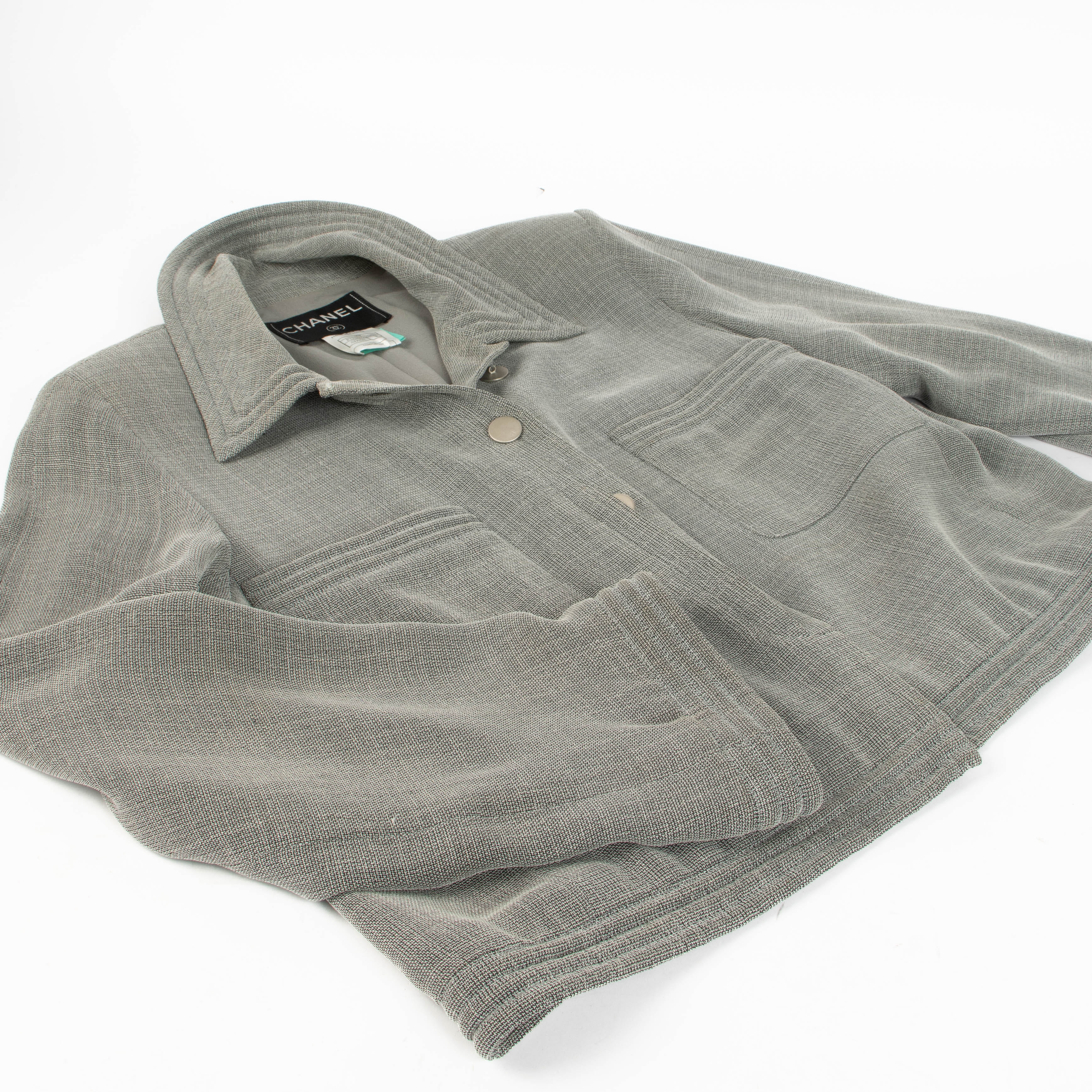 Chanel 99P Grey Jacket/Skirt Set