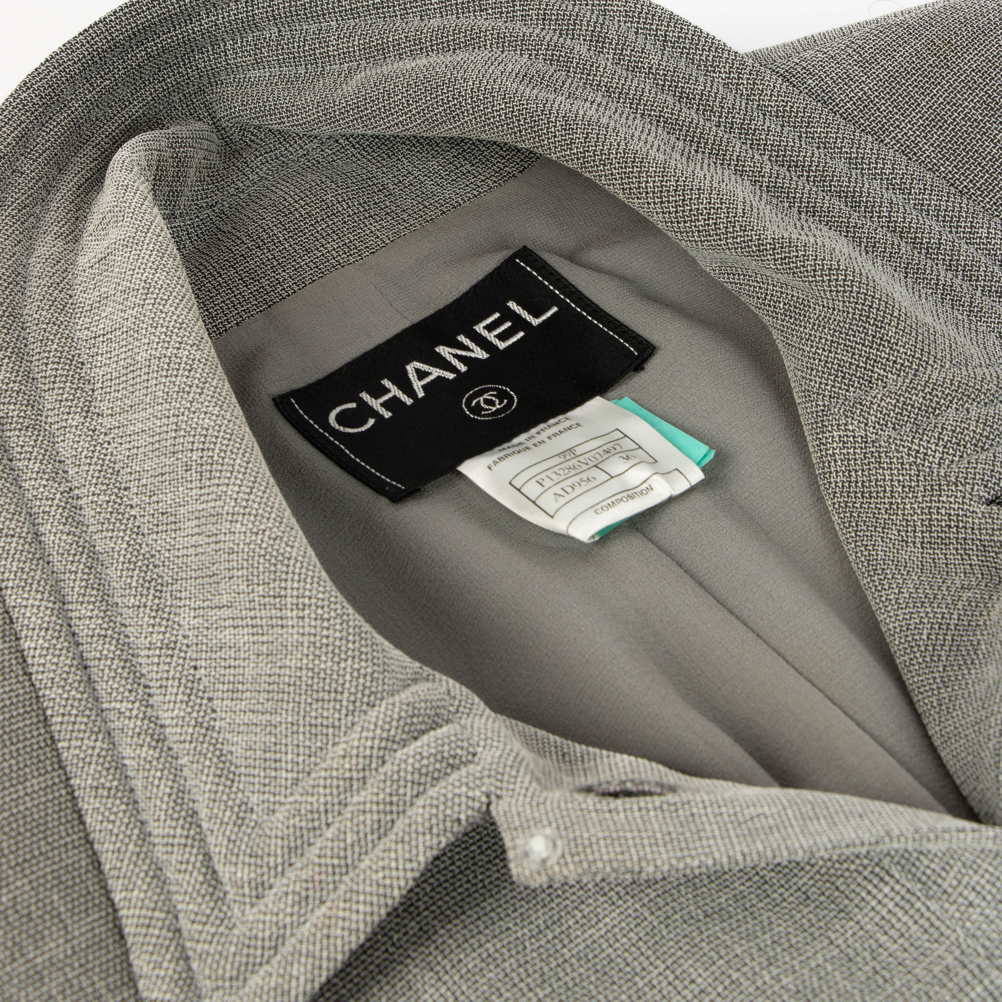Chanel 99P Grey Jacket/Skirt Set