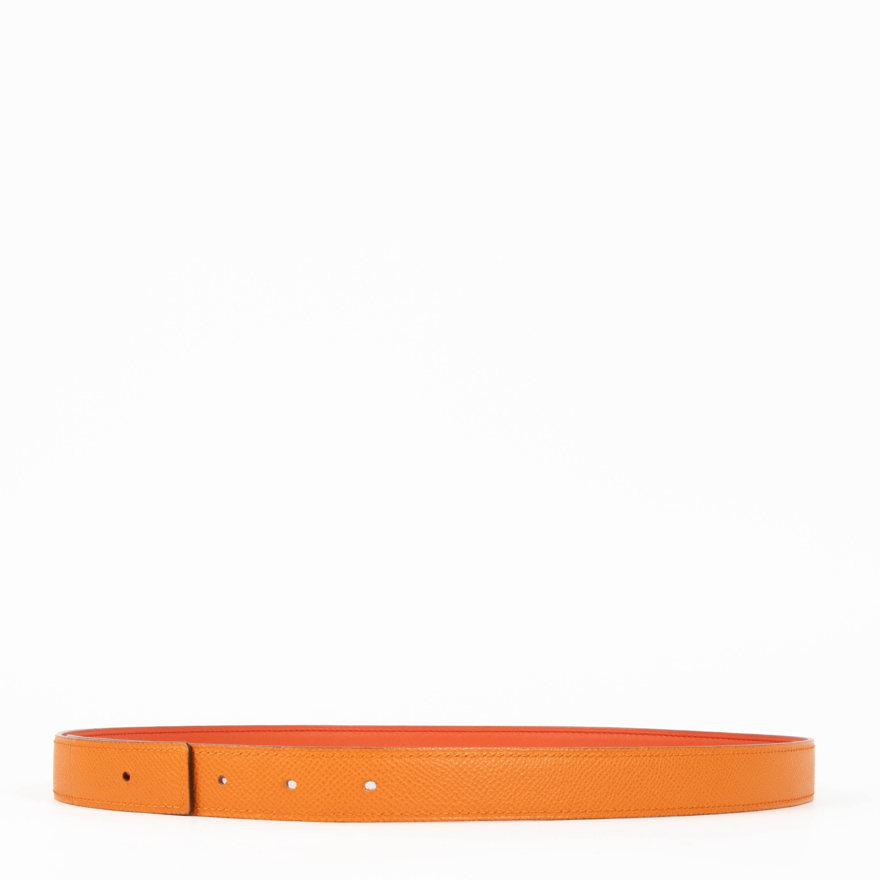 Hermes Orange/Capucines Epsom/Swift Reversible Belt Strap - Size 90