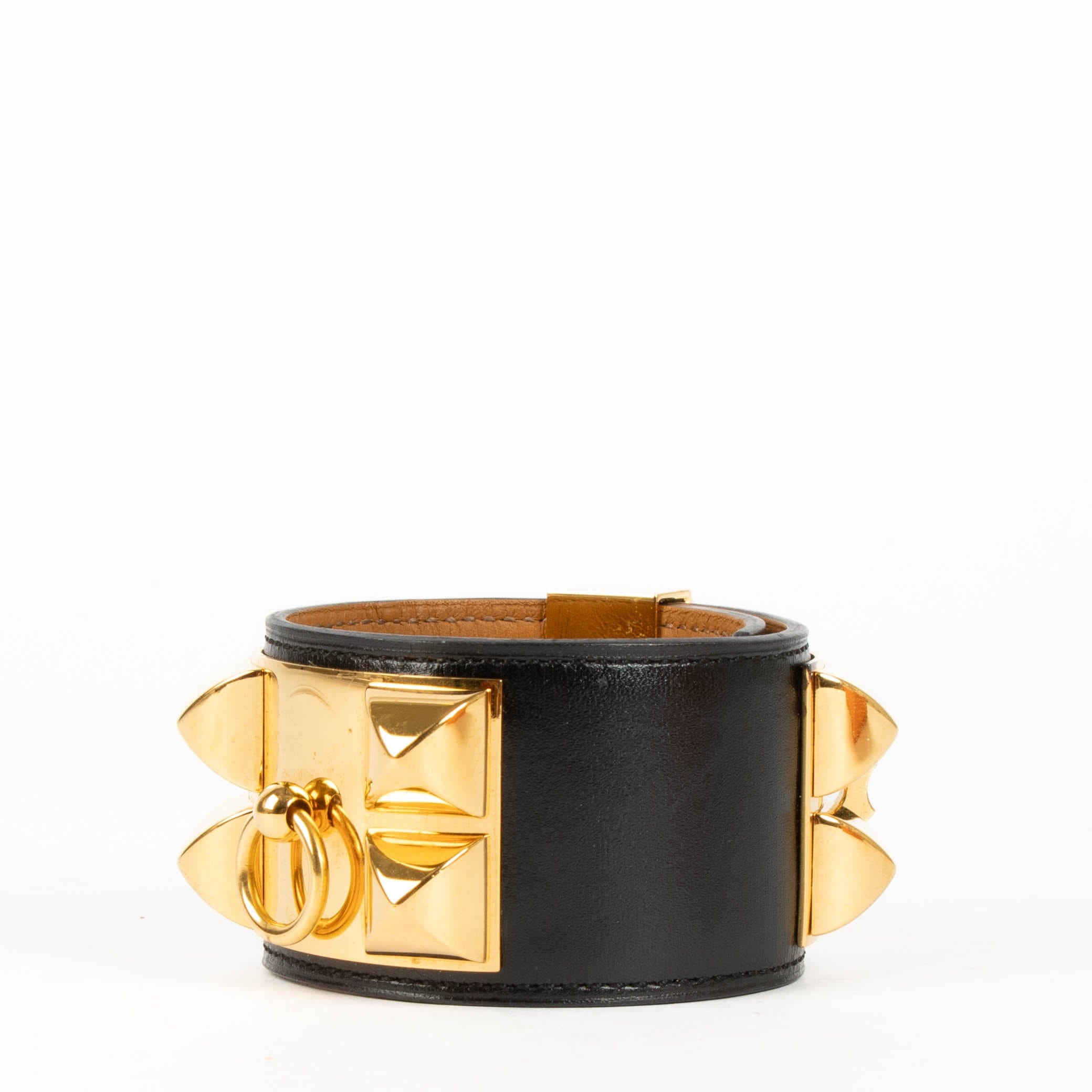 Hermes Black Box Collier de Chien Bracelet - Size L