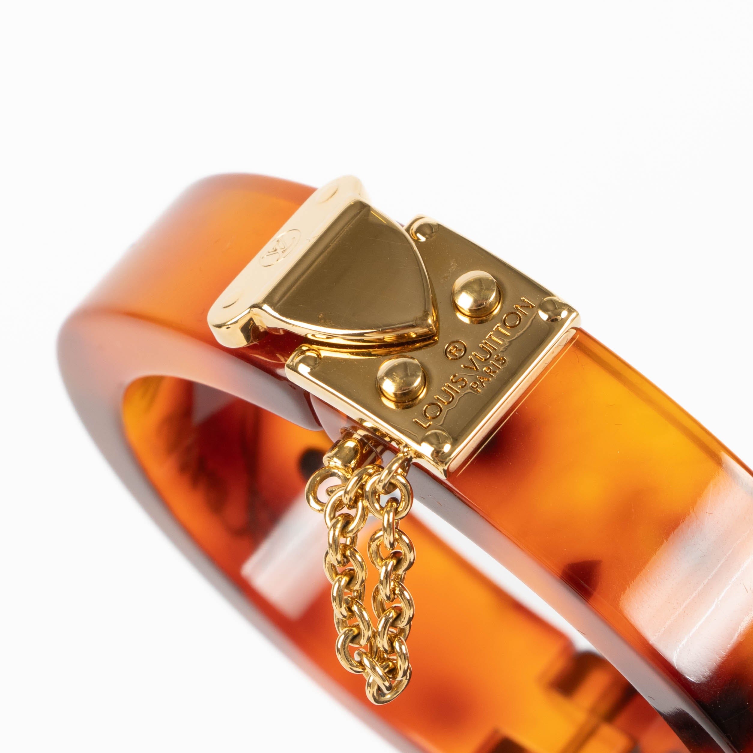 Louis Vuitton Lock Me Tortoise Brown Resin Bangle Bracelet