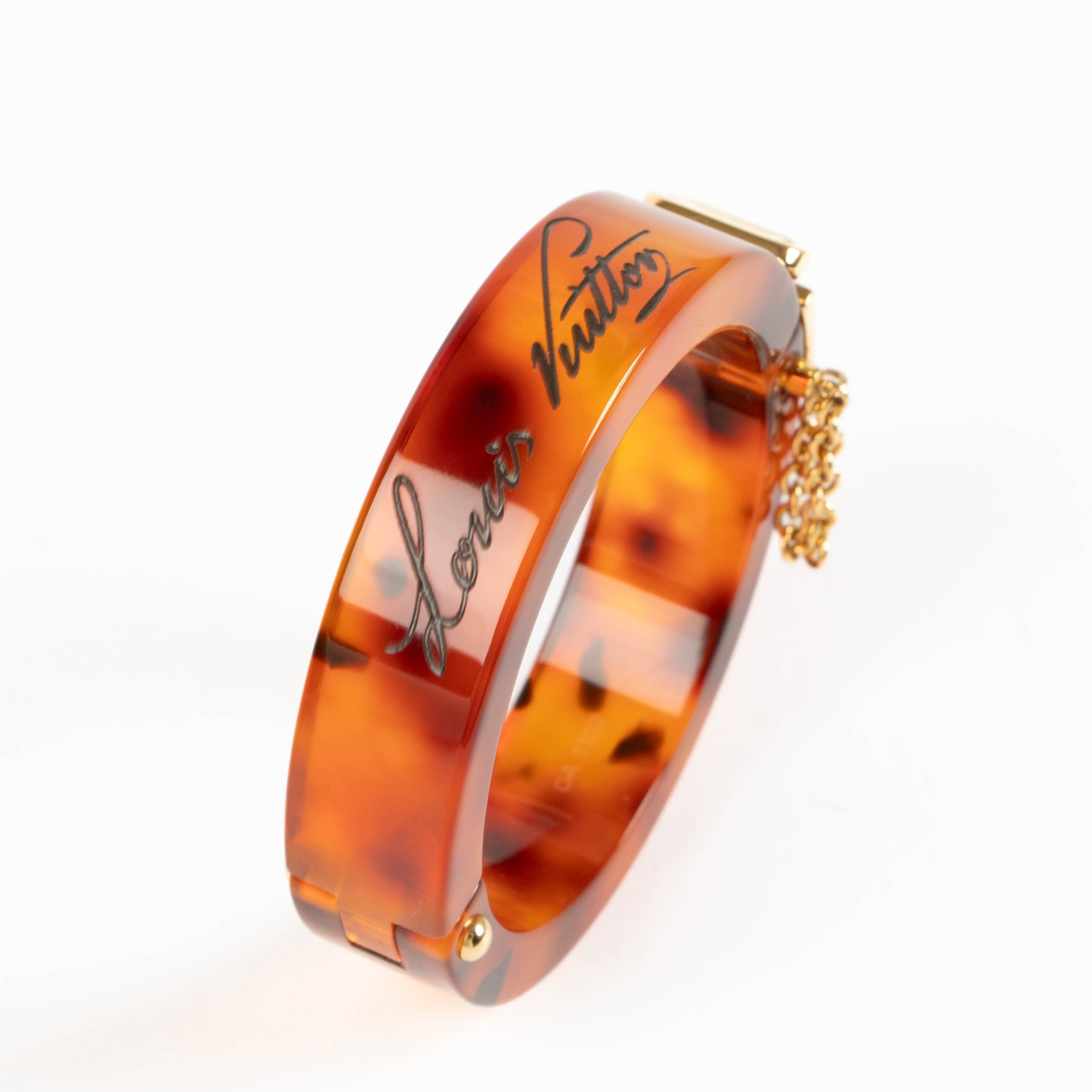 Louis Vuitton Lock Me Tortoise Brown Resin Bangle Bracelet