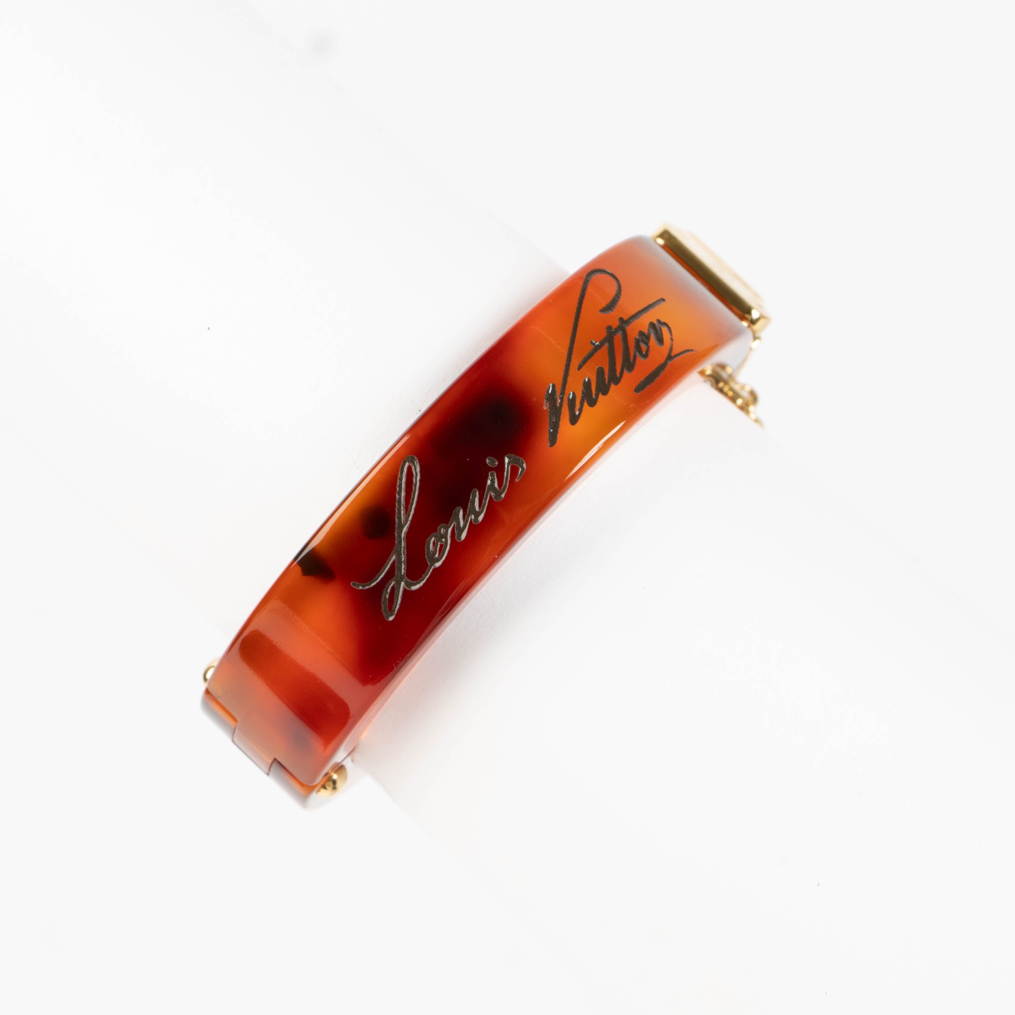 Louis Vuitton Lock Me Tortoise Brown Resin Bangle Bracelet