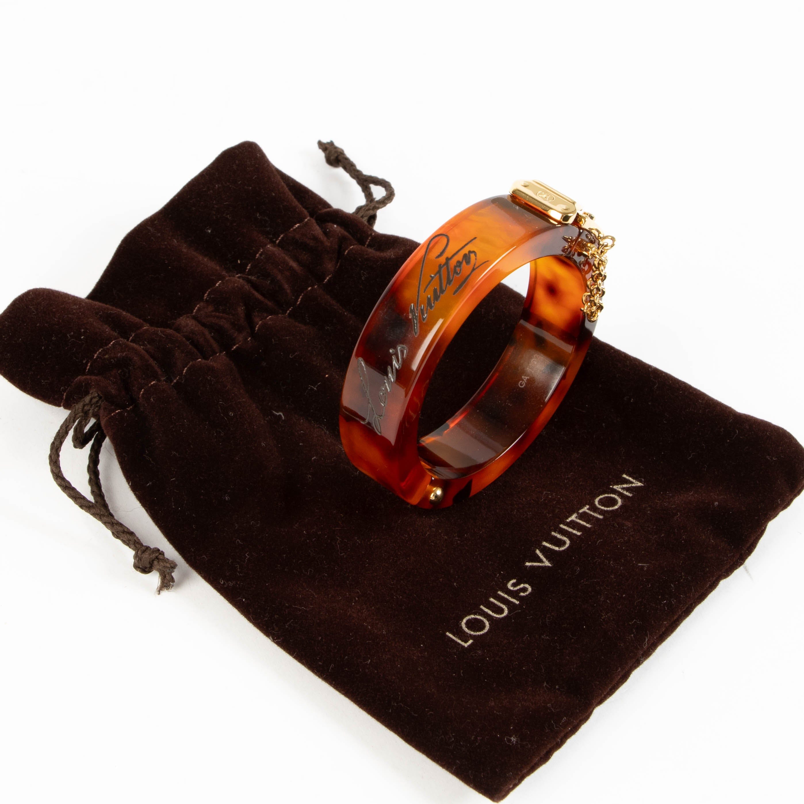 Louis Vuitton Lock Me Tortoise Brown Resin Bangle Bracelet