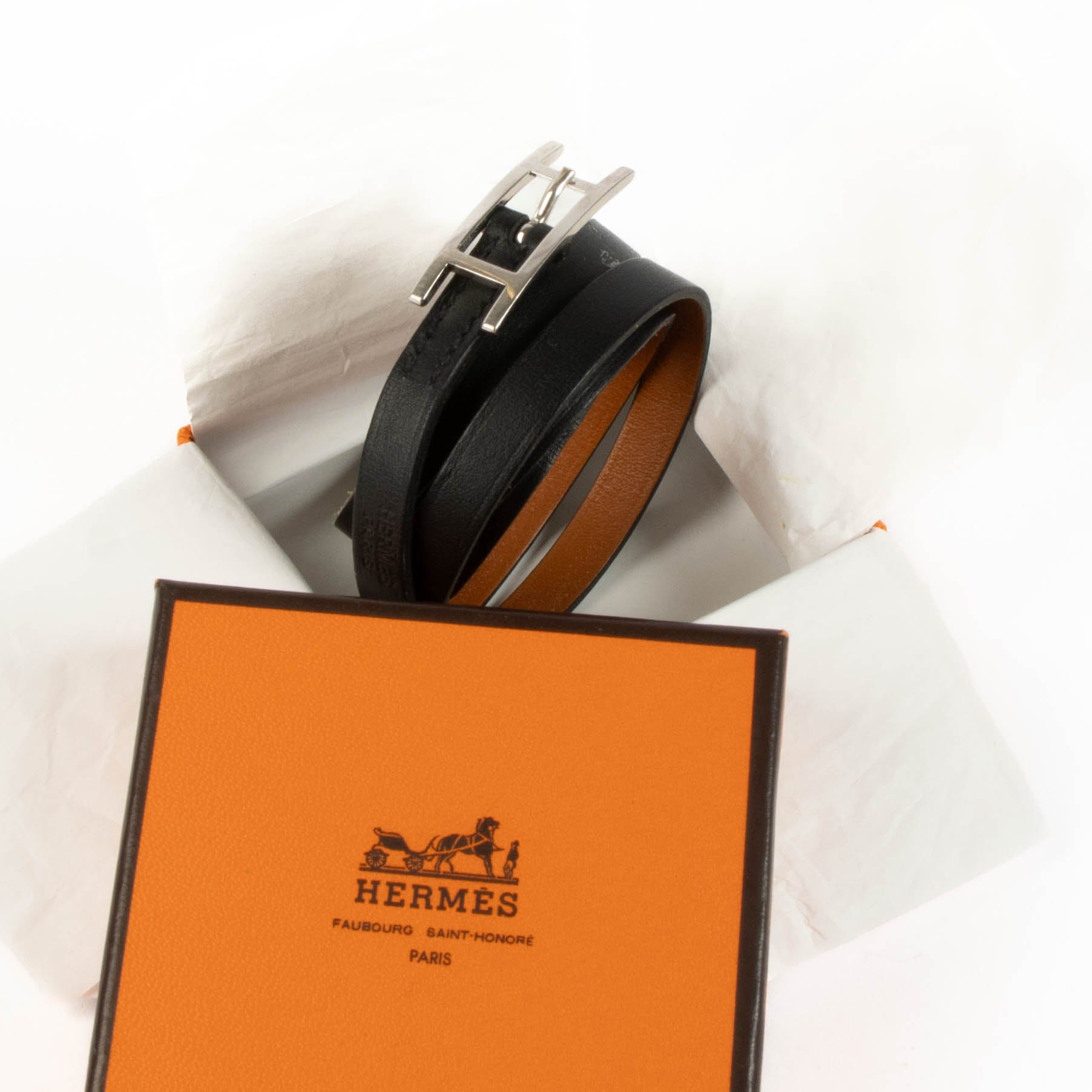 Hermes Black Hapi 3 Bracelet