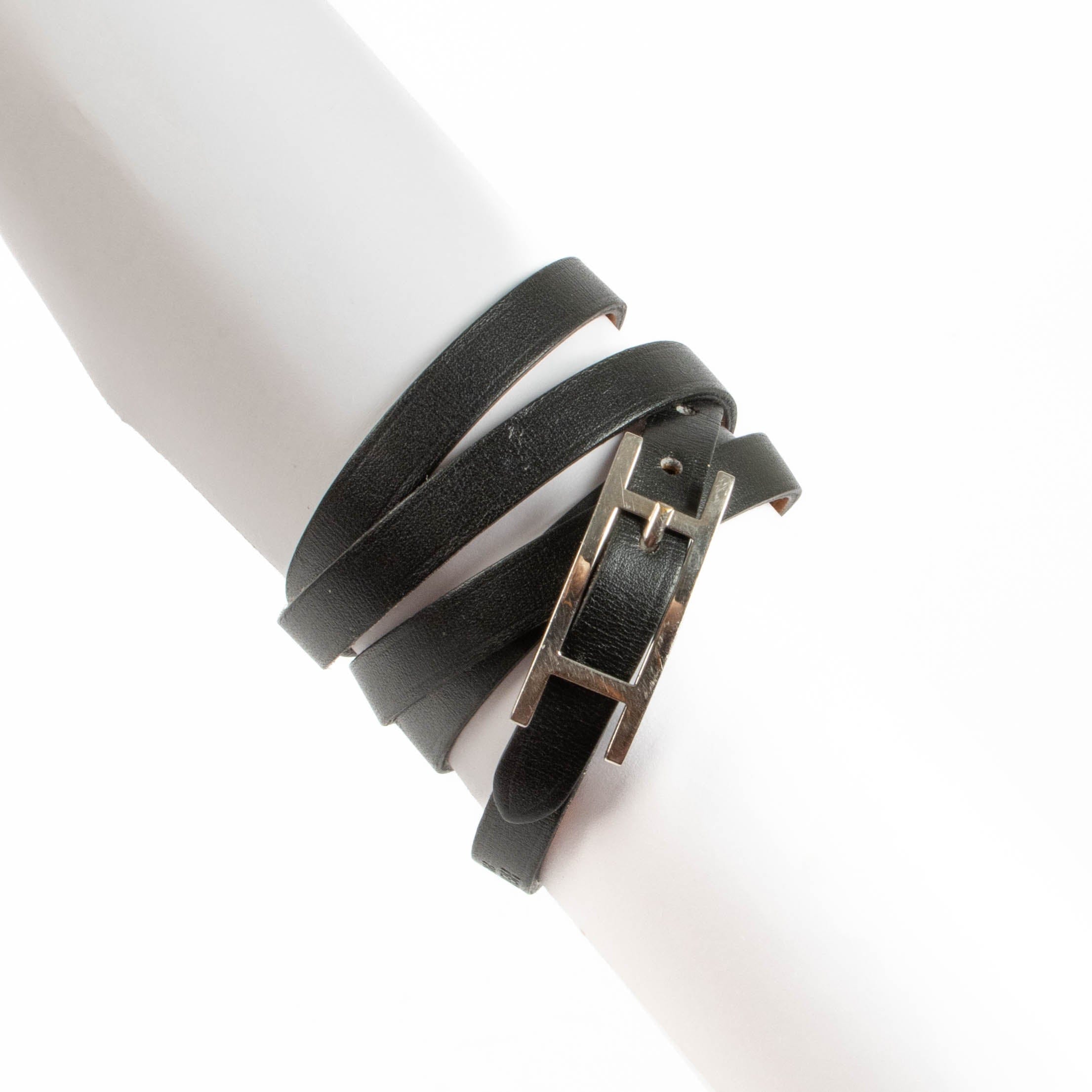 Hermes Black Hapi 3 Bracelet