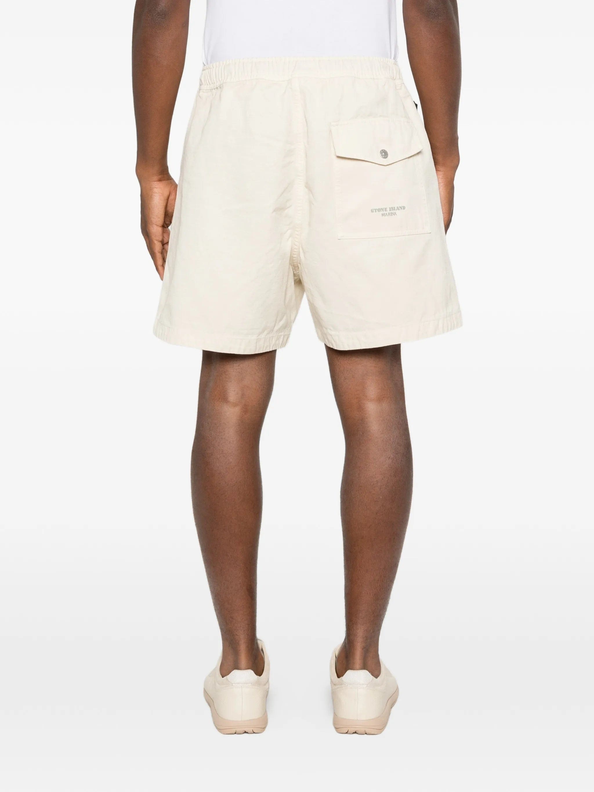 Stone Island L100010 slub cotton Batavia-TC_S.I. Marina chino shorts