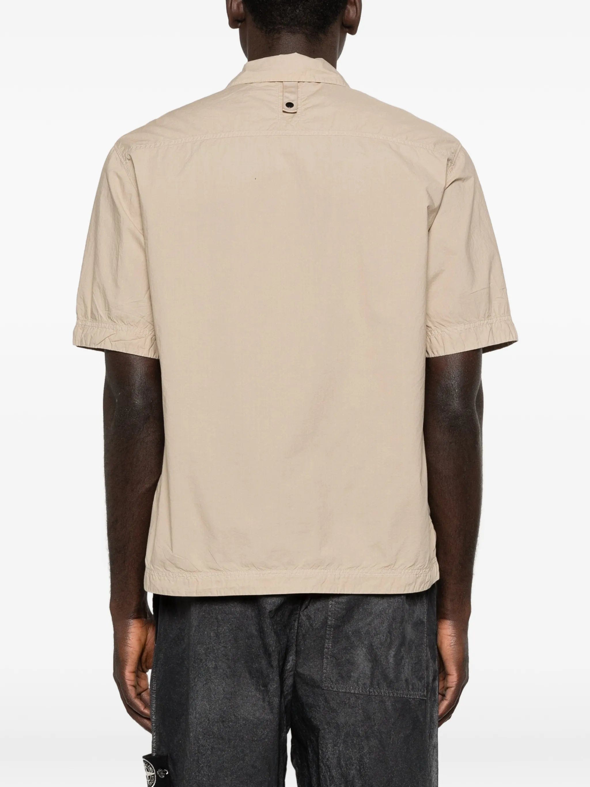 Stone Island 1100006 organic cotton Tela 'Paracadute' comfort-fit short-sleeve shirt with chest pocket