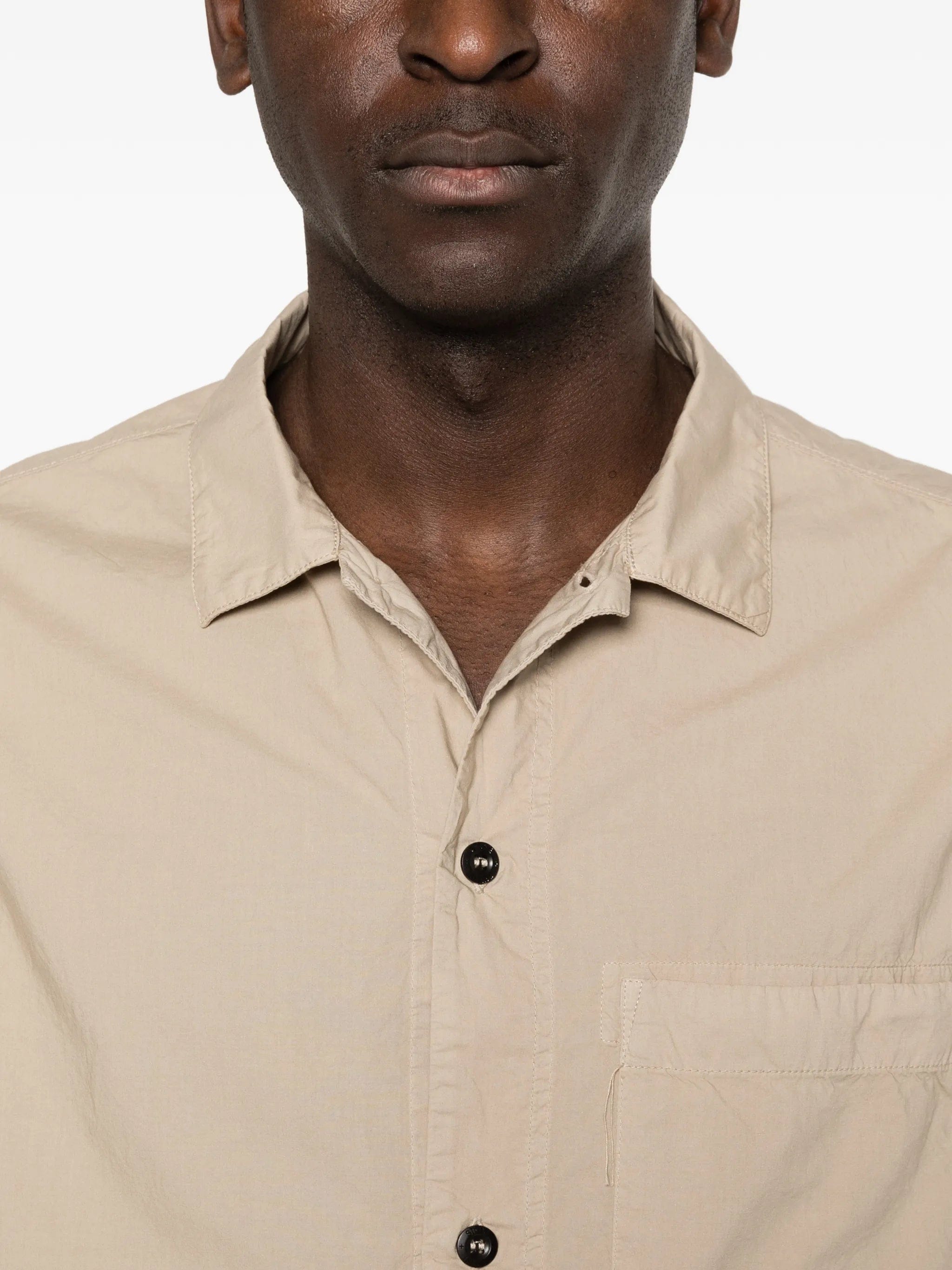 Stone Island 1100006 organic cotton Tela 'Paracadute' comfort-fit short-sleeve shirt with chest pocket
