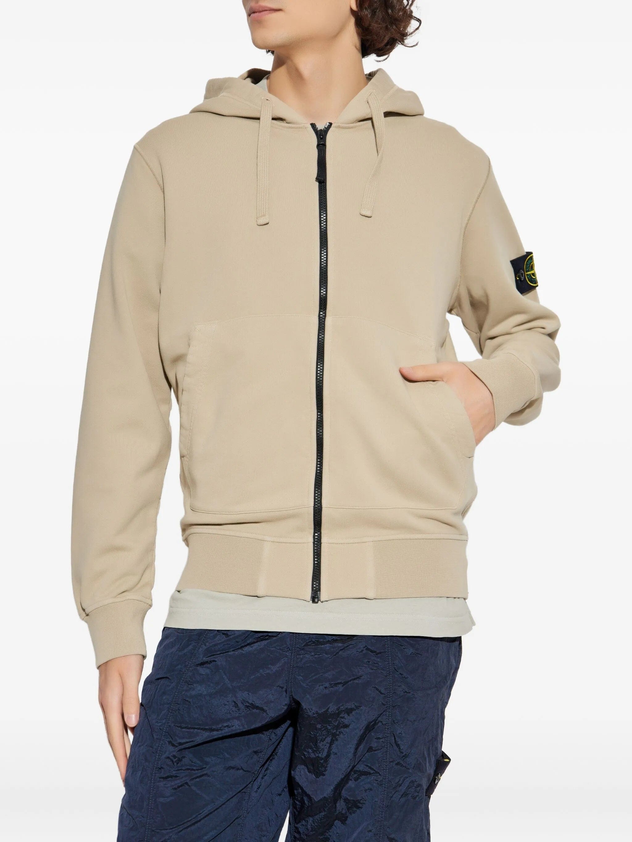 Stone Island 6100061 organic cotton fleece sweatshirt