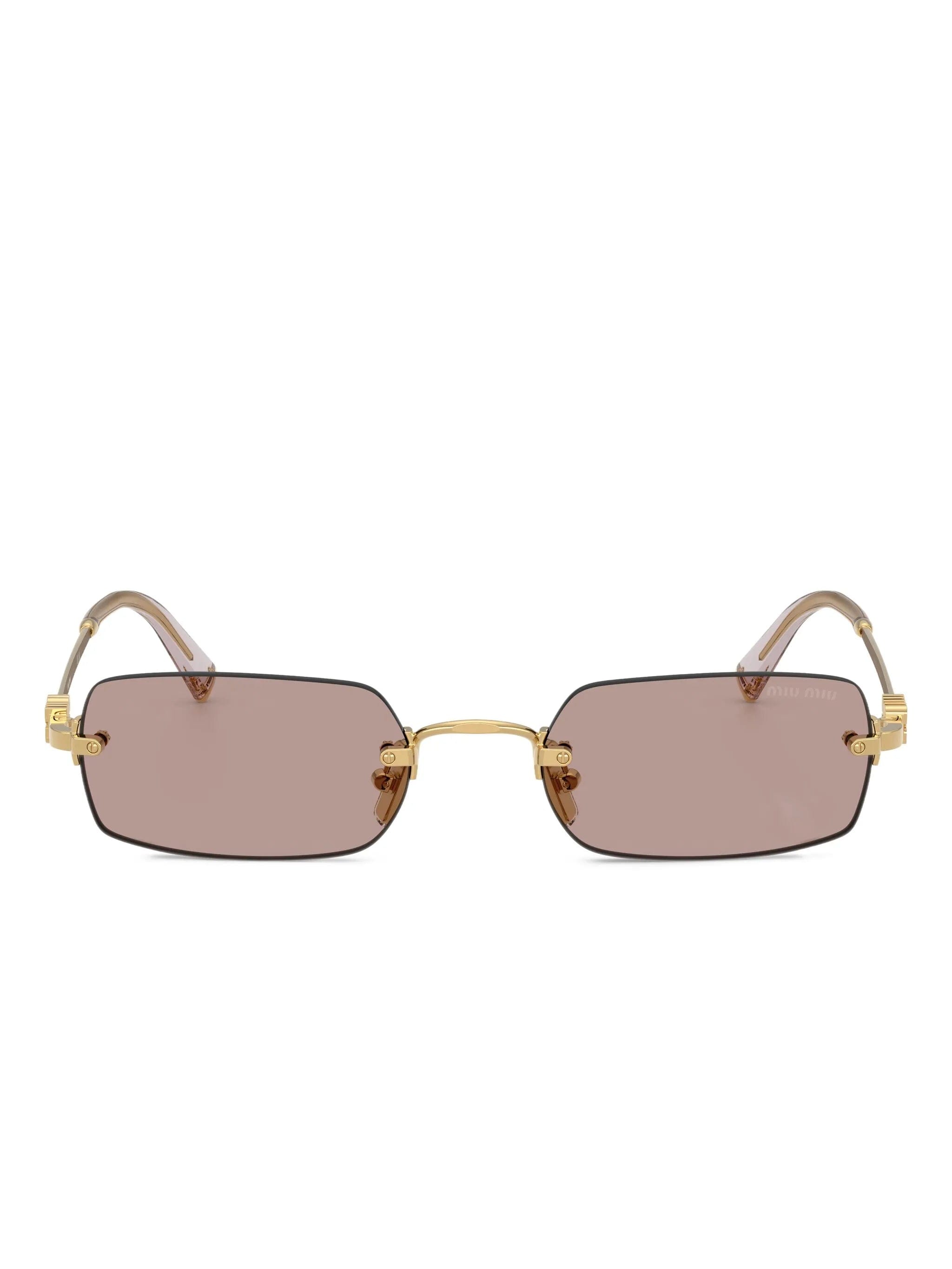 Miu Miu Eyewear logo-plaque rectangle-frame sunglasses