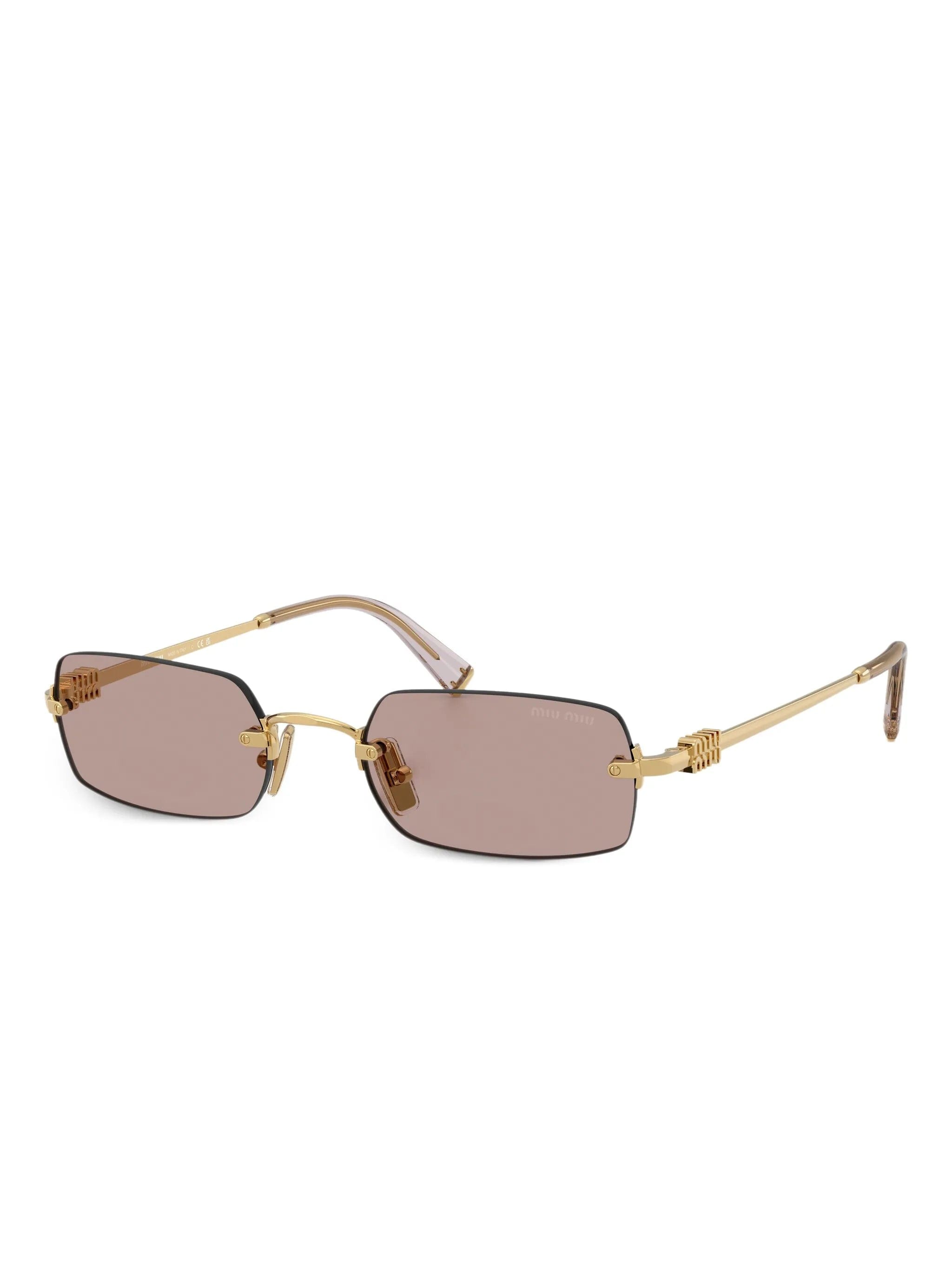Miu Miu Eyewear logo-plaque rectangle-frame sunglasses