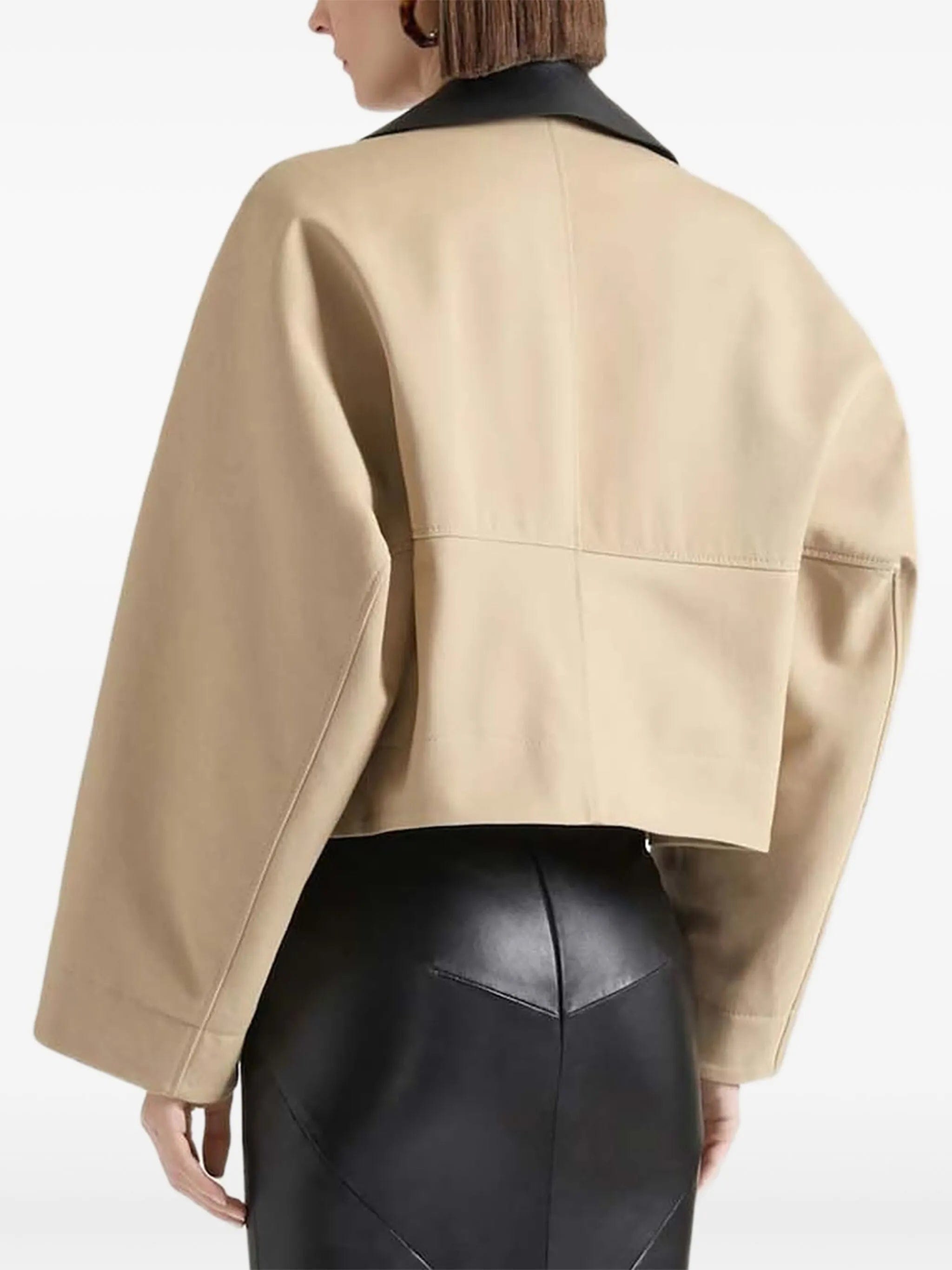 Givenchy leather-collar cropped jacket