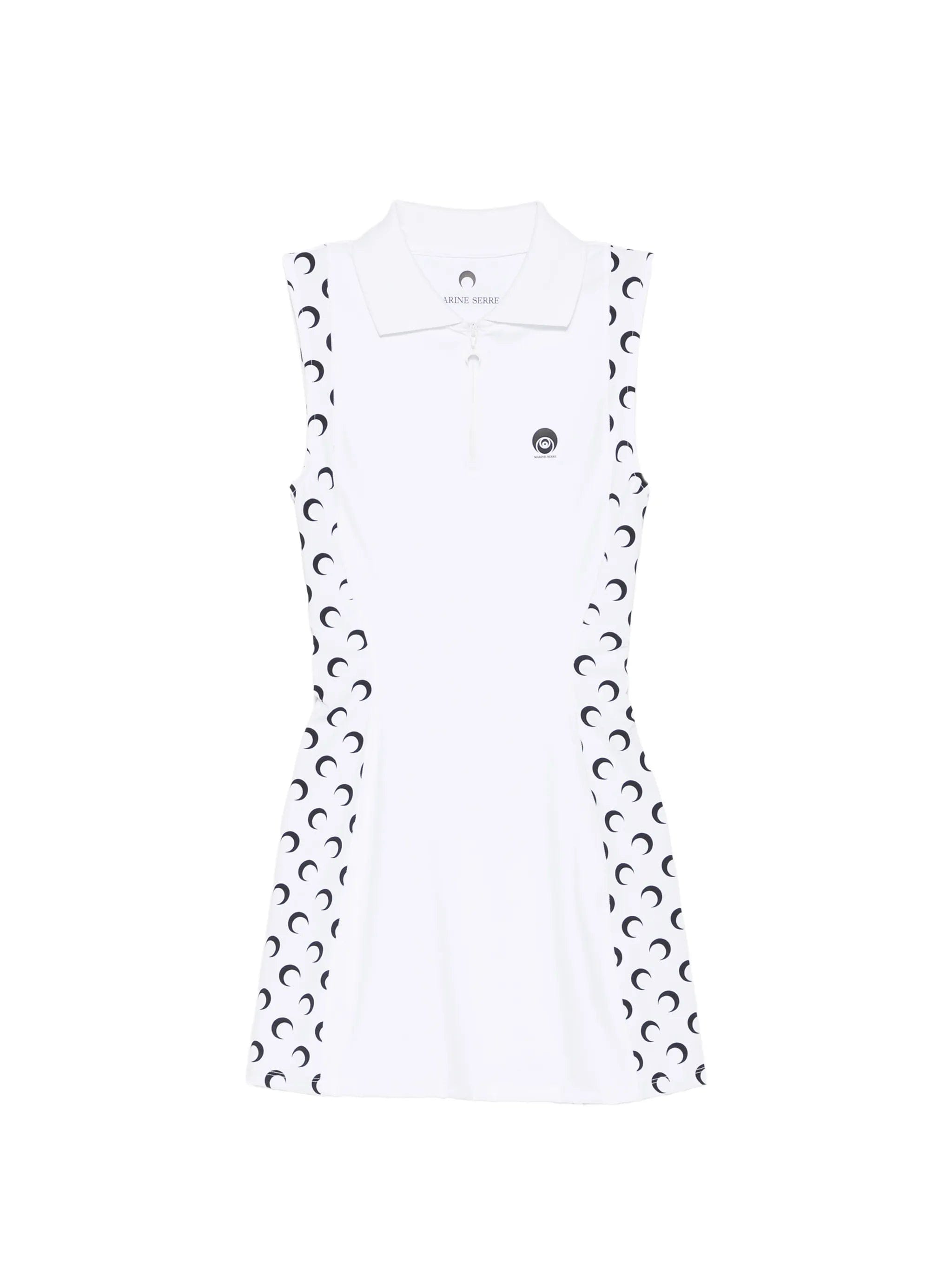 Marine Serre athleisure polo mini dress with moon inserts