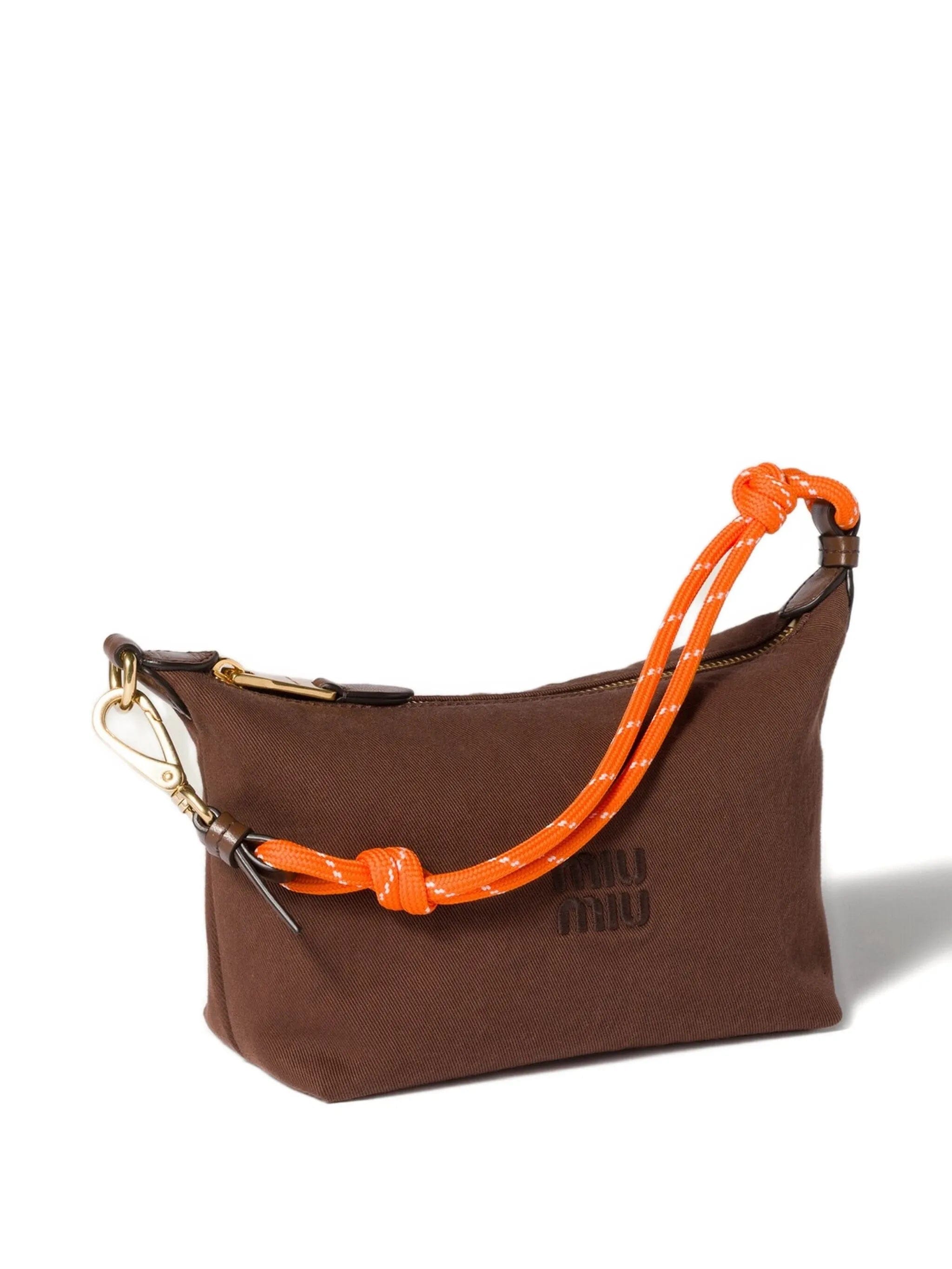 Miu Miu embroidered-logo gabardine small shoulder bag