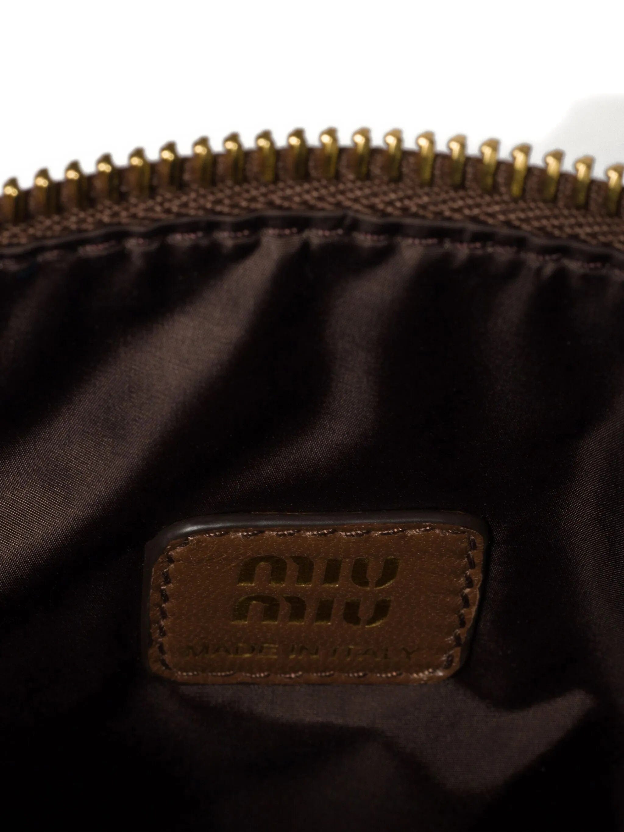 Miu Miu embroidered-logo gabardine small shoulder bag