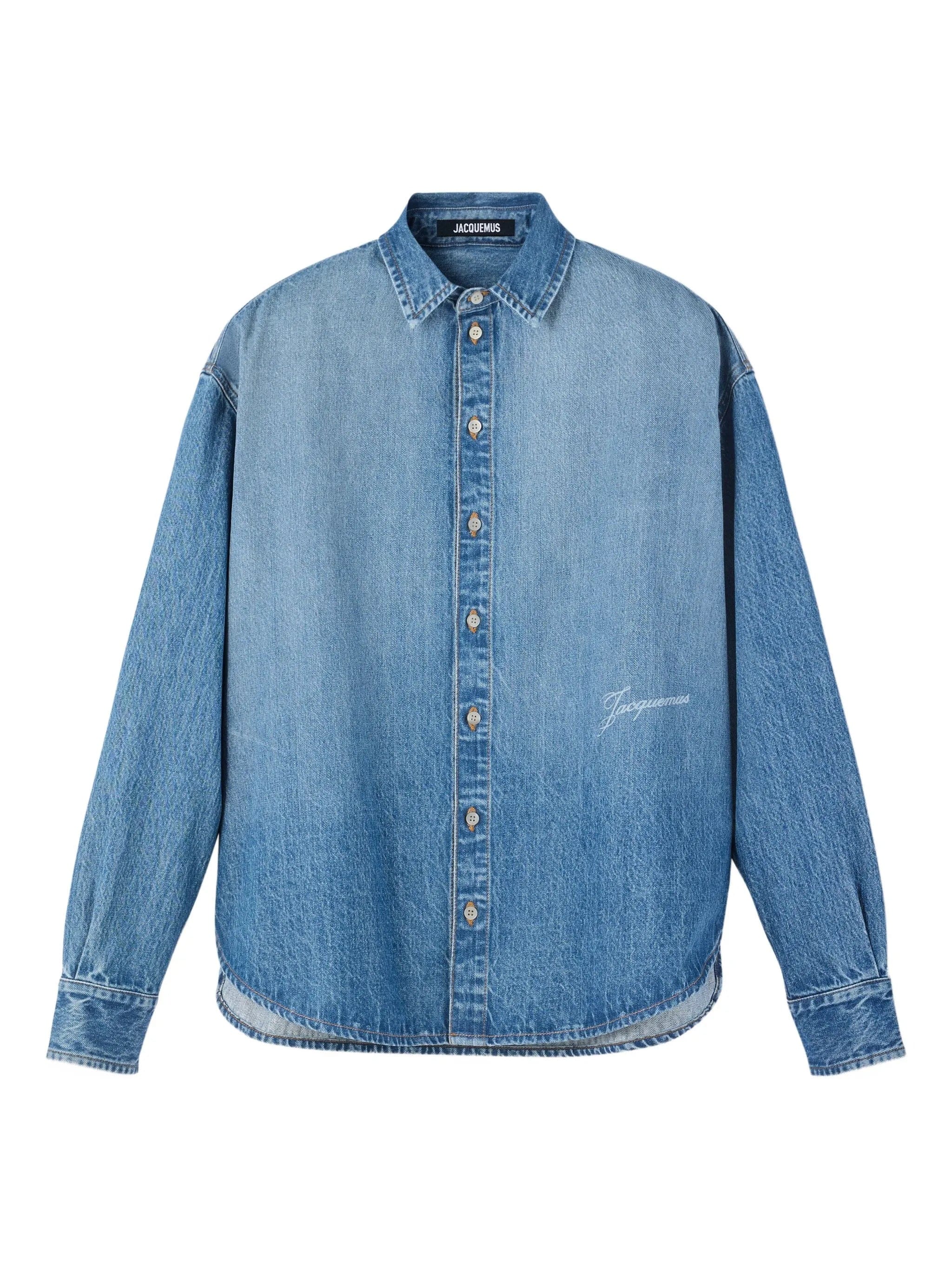 Jacquemus The Simon de-Nîmes logo-embroidered denim shirt
