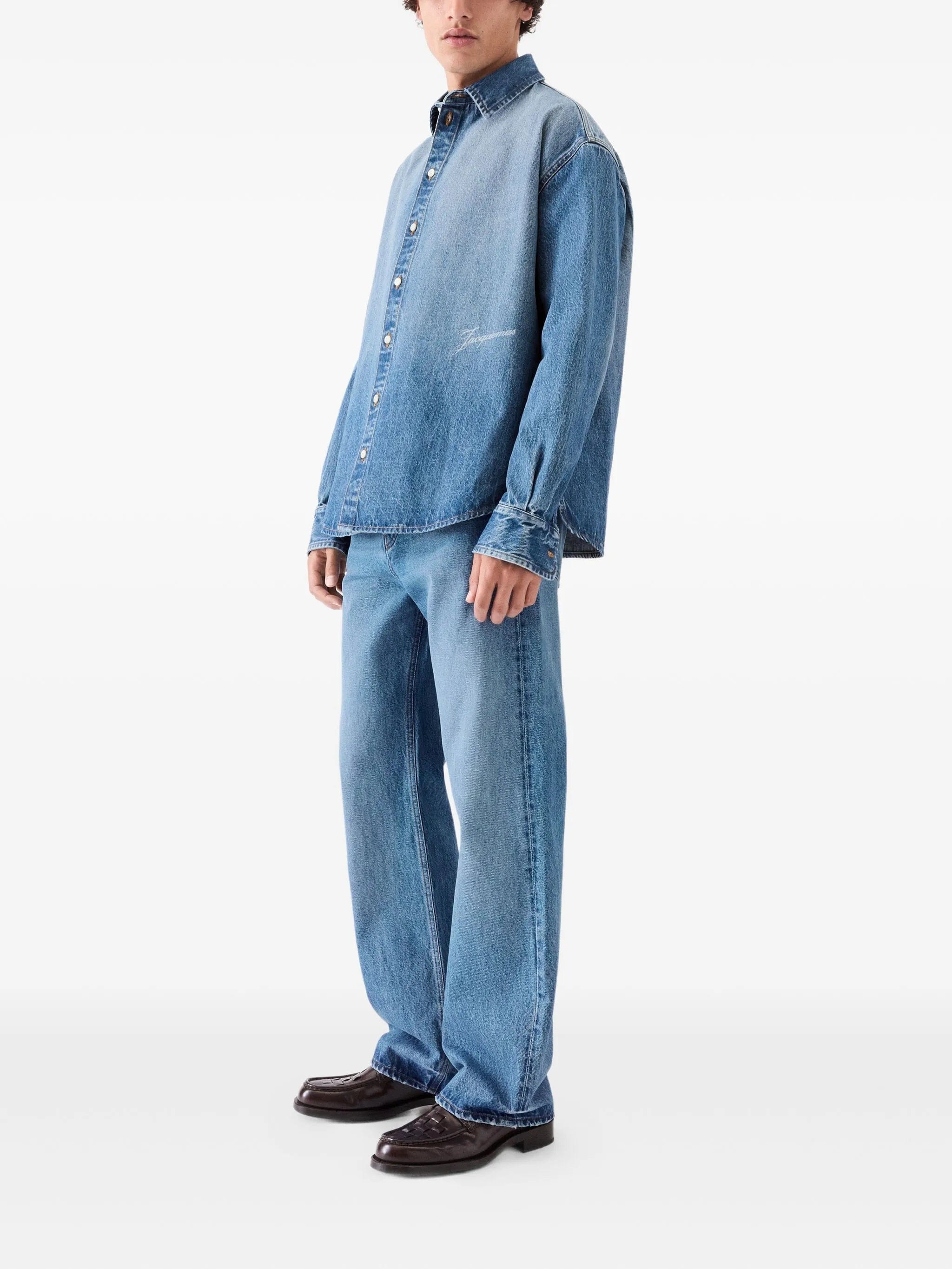 Jacquemus The Simon de-Nîmes logo-embroidered denim shirt