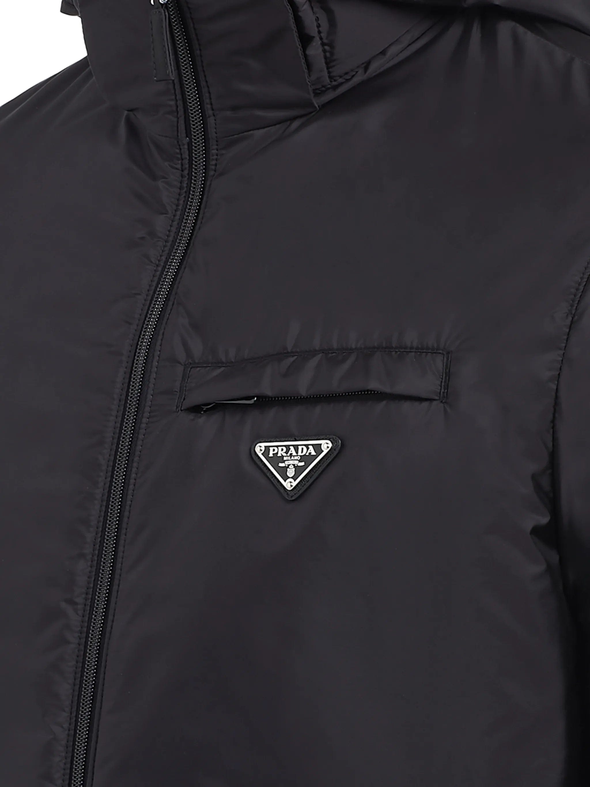 Prada Re-Nylon hooded padded coat