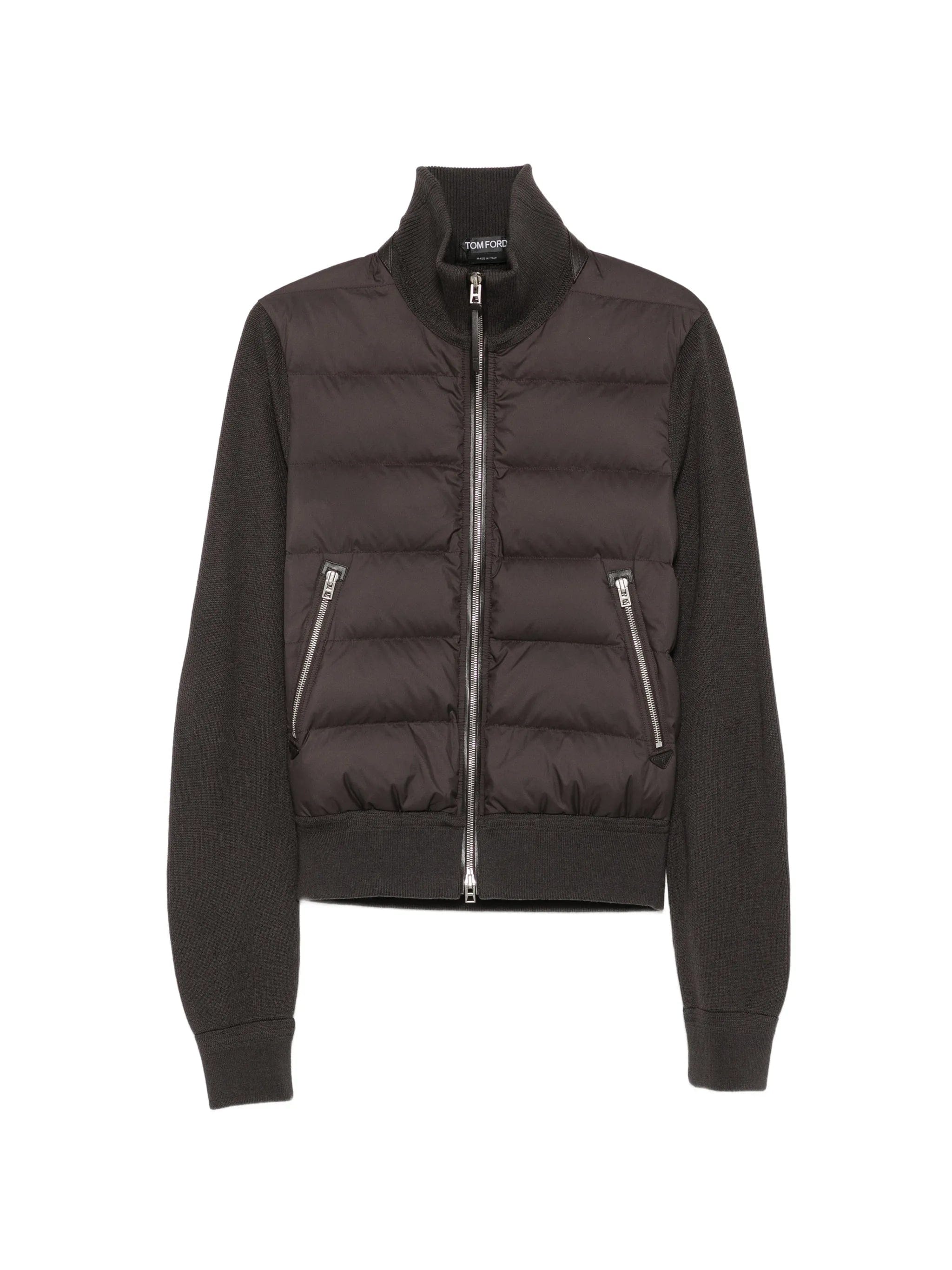 TOM FORD quilted-panel zip-up jacket