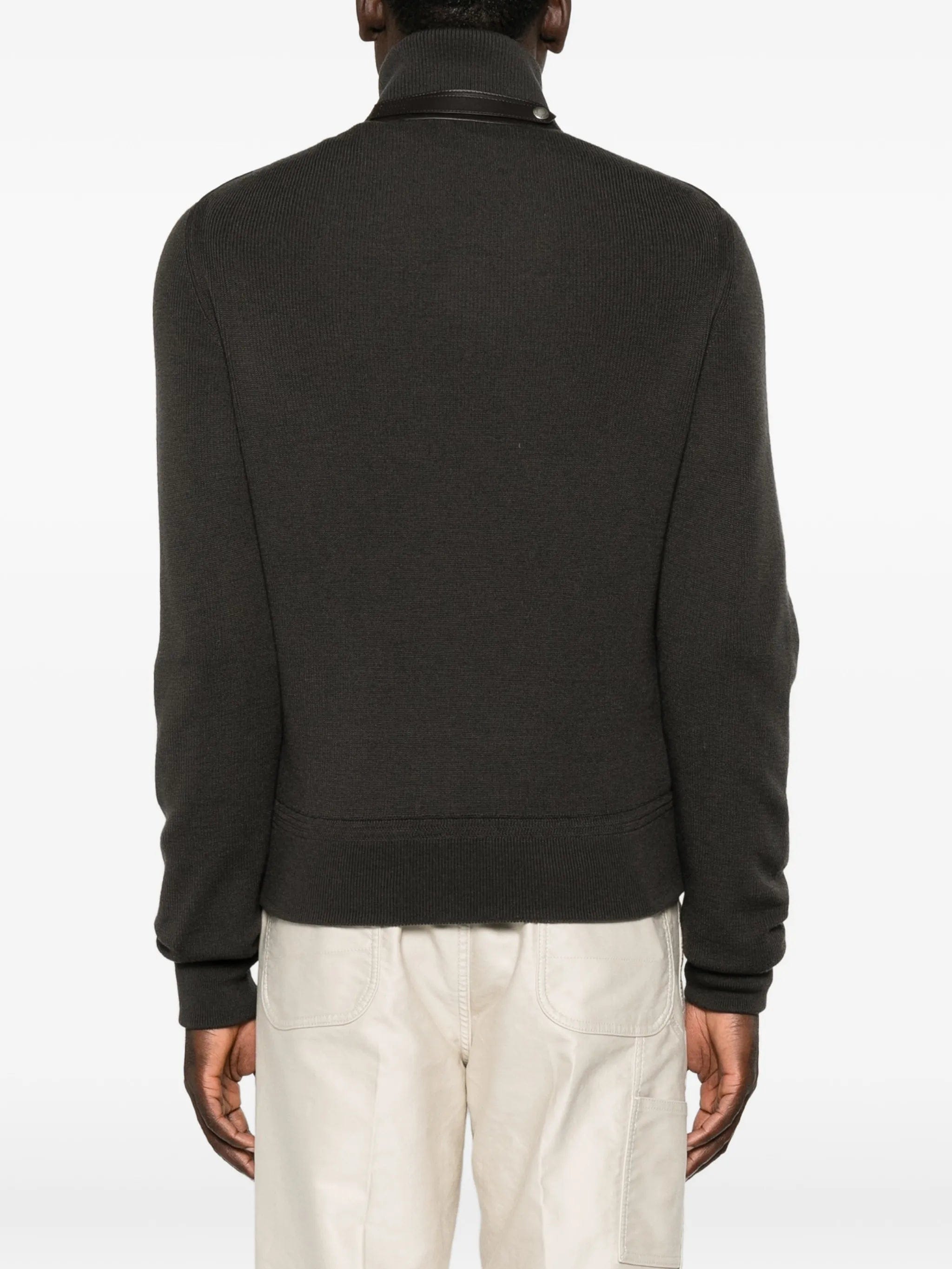 TOM FORD quilted-panel zip-up jacket