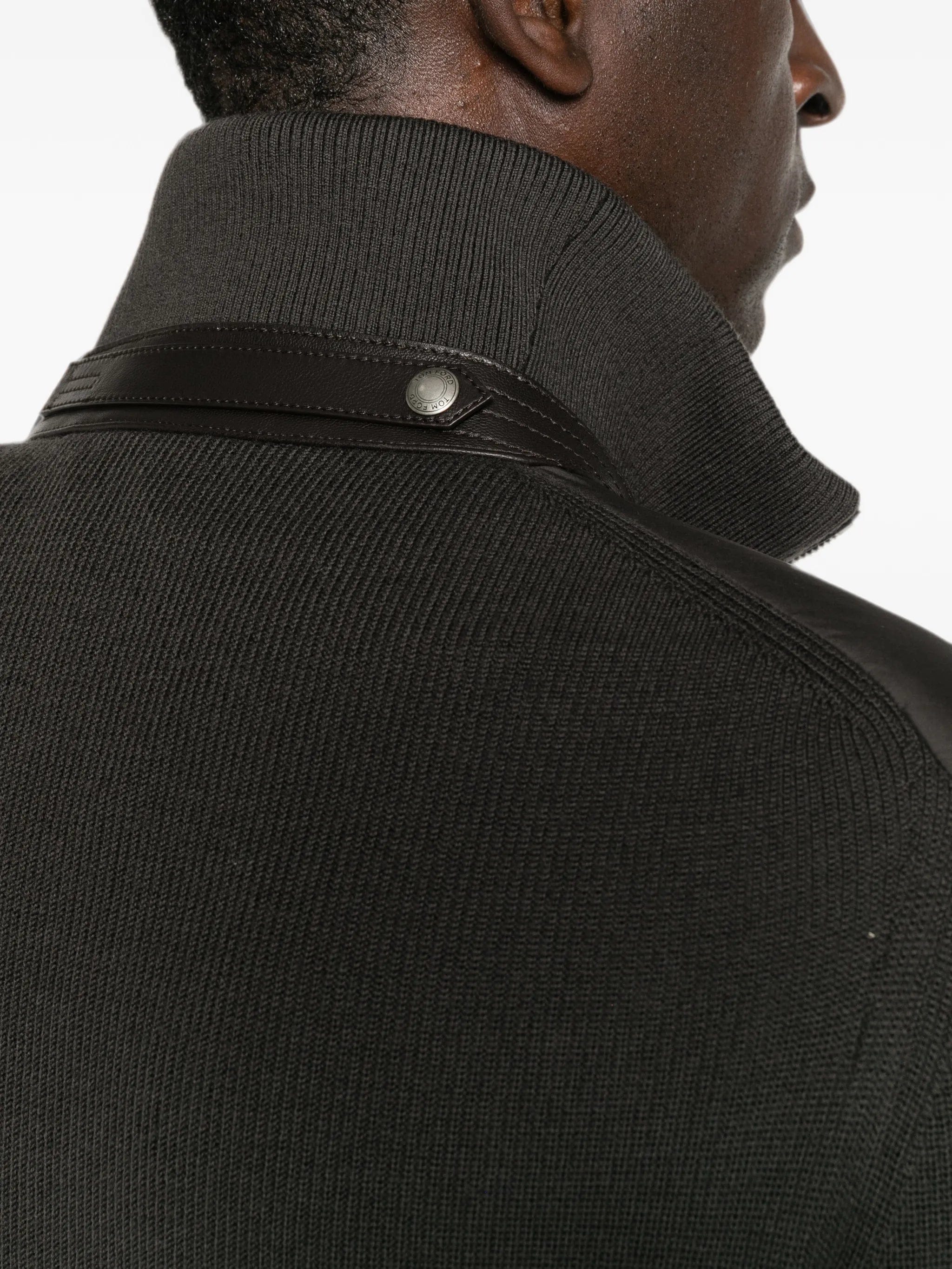 TOM FORD quilted-panel zip-up jacket