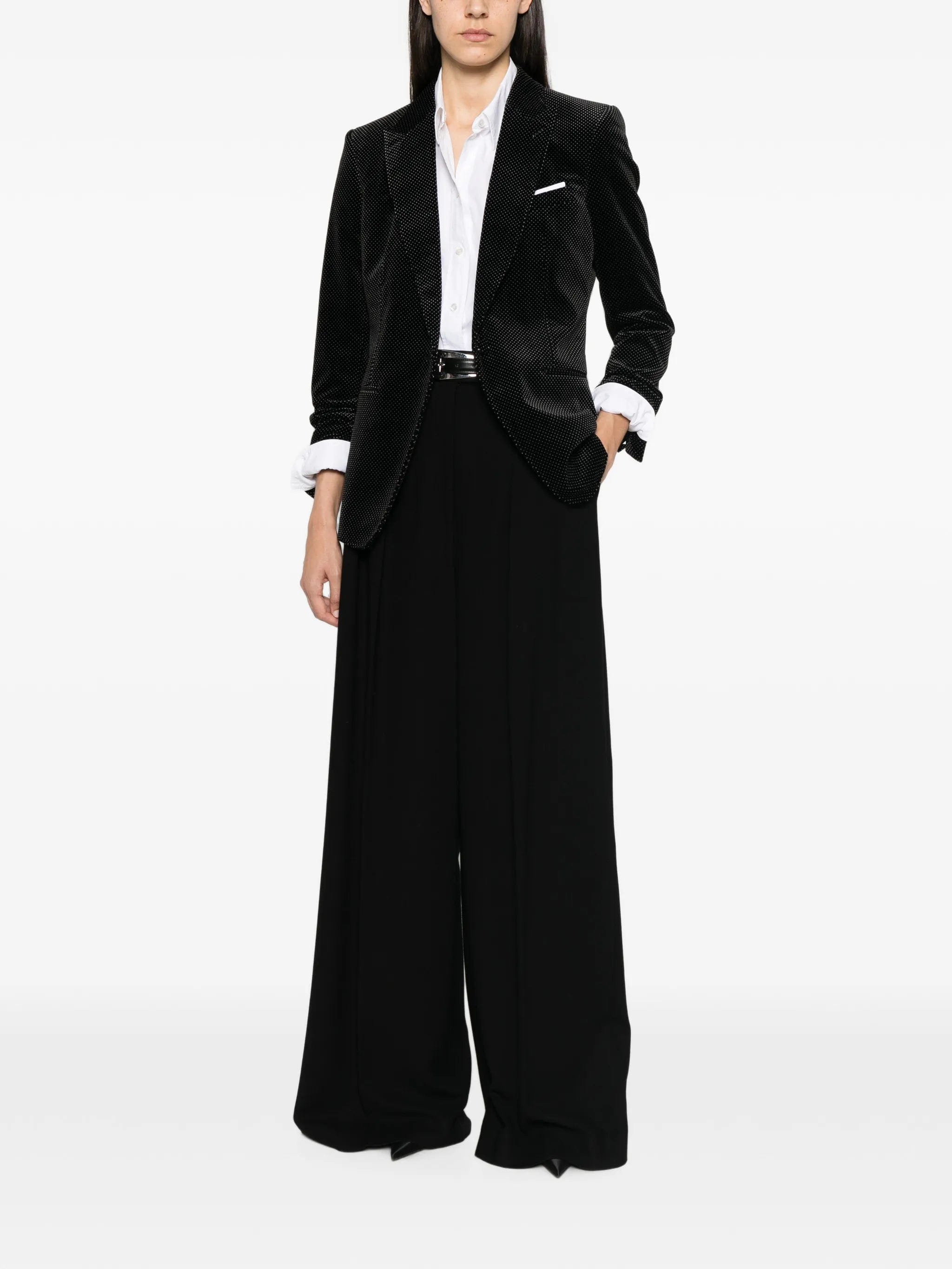 TOM FORD polka-dot velvet blazer