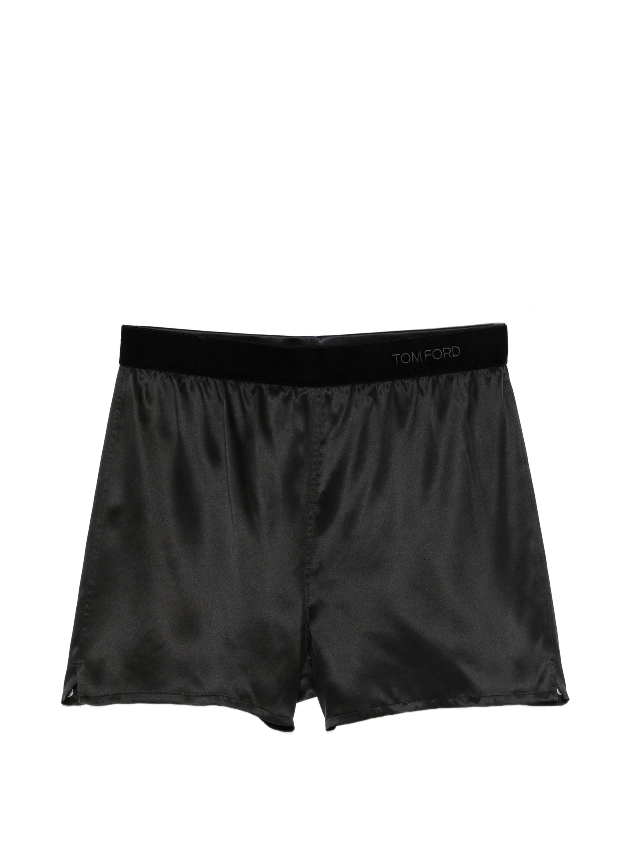 TOM FORD logo-waistband silk shorts
