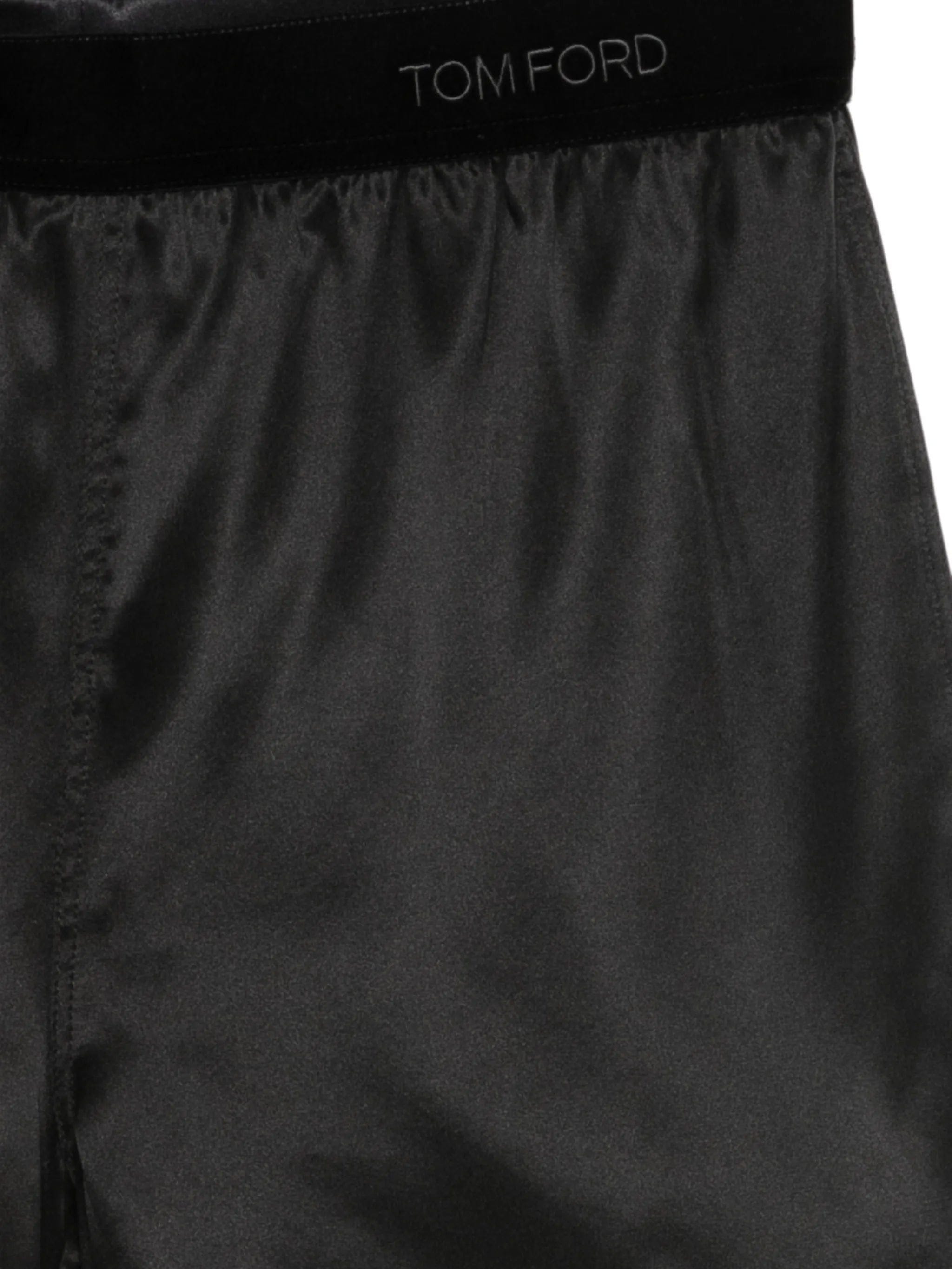 TOM FORD logo-waistband silk shorts