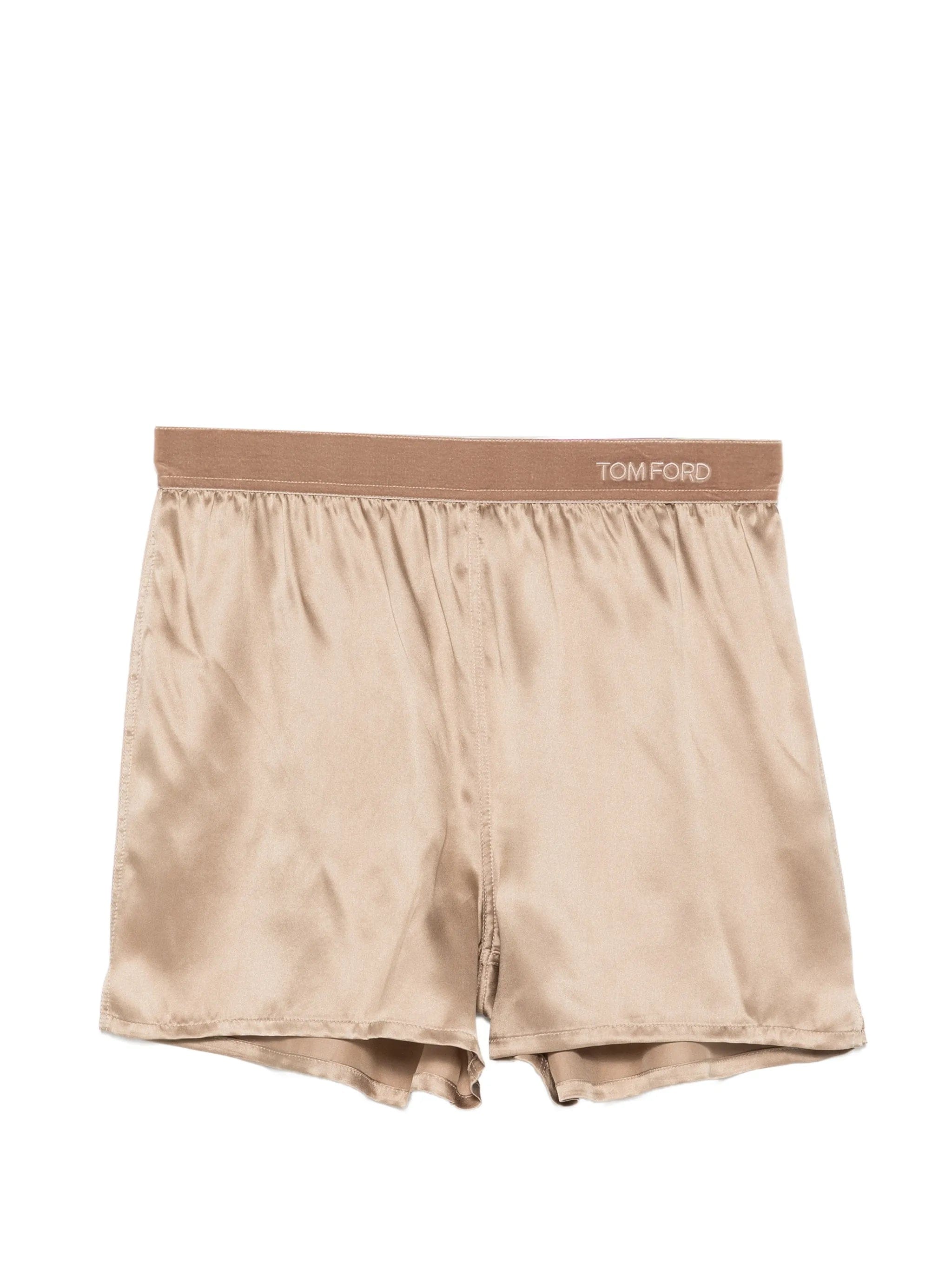 TOM FORD logo-waistband silk-satin pyjamas shorts