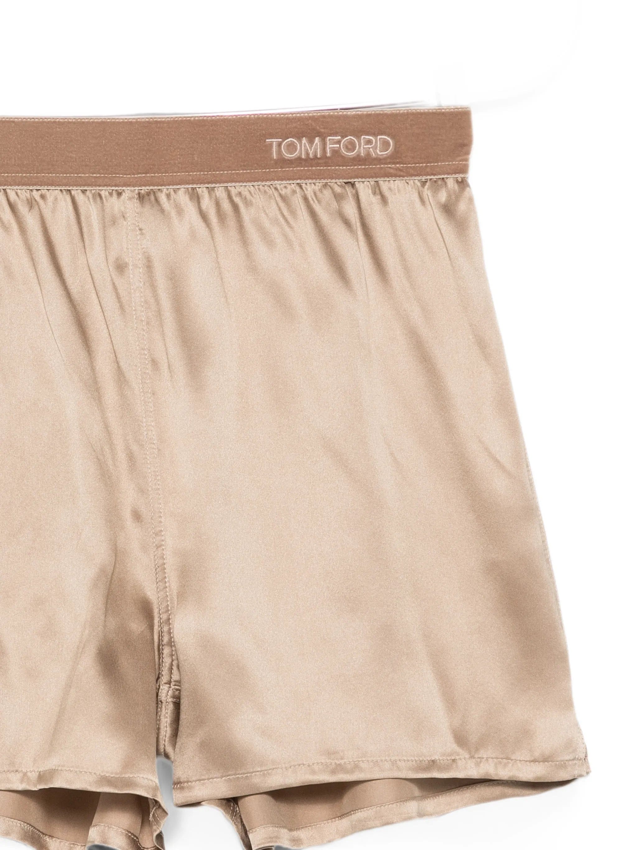 TOM FORD logo-waistband silk-satin pyjamas shorts