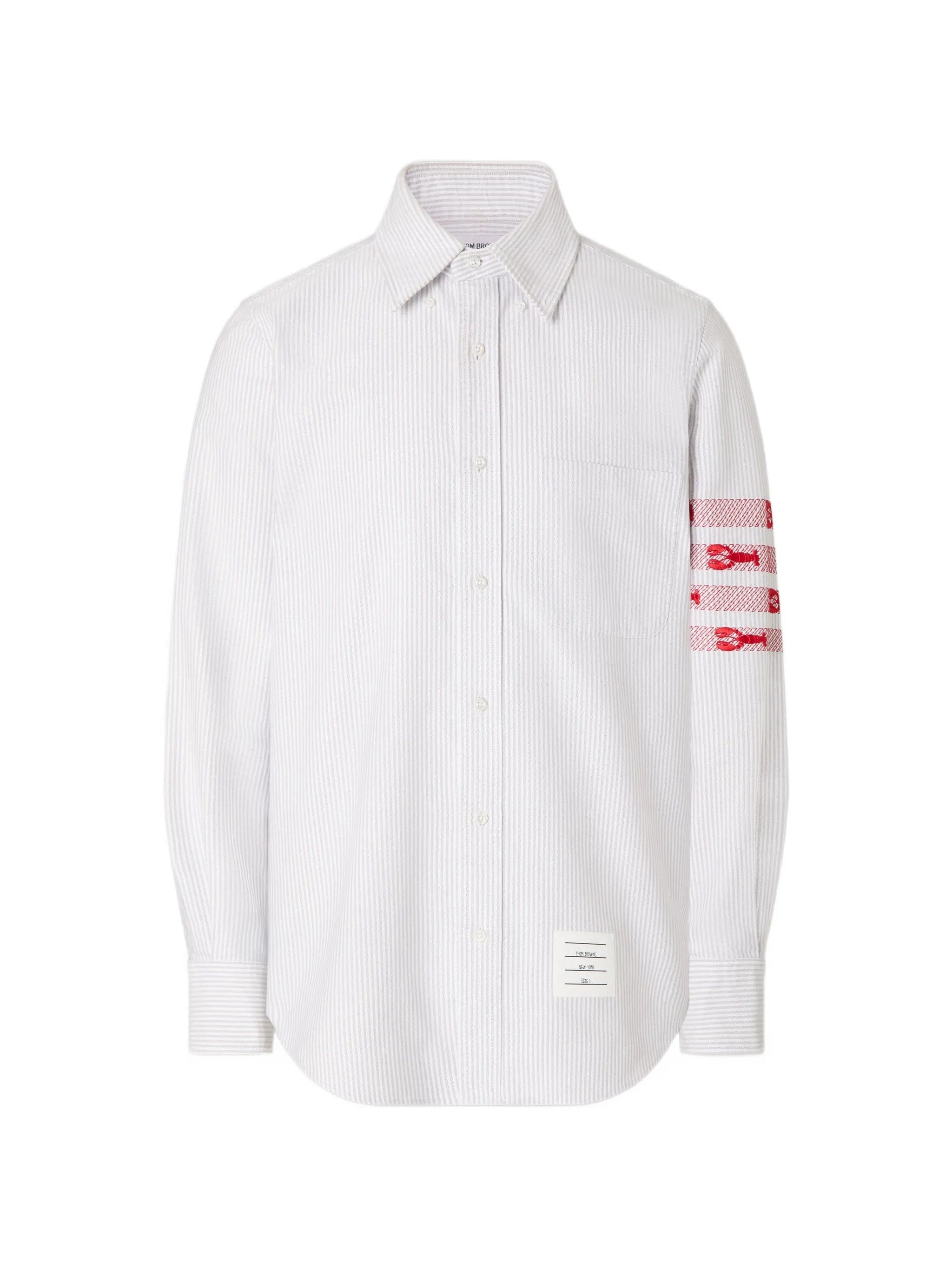 Thom Browne 4-Bar lobster-embroidered shirt