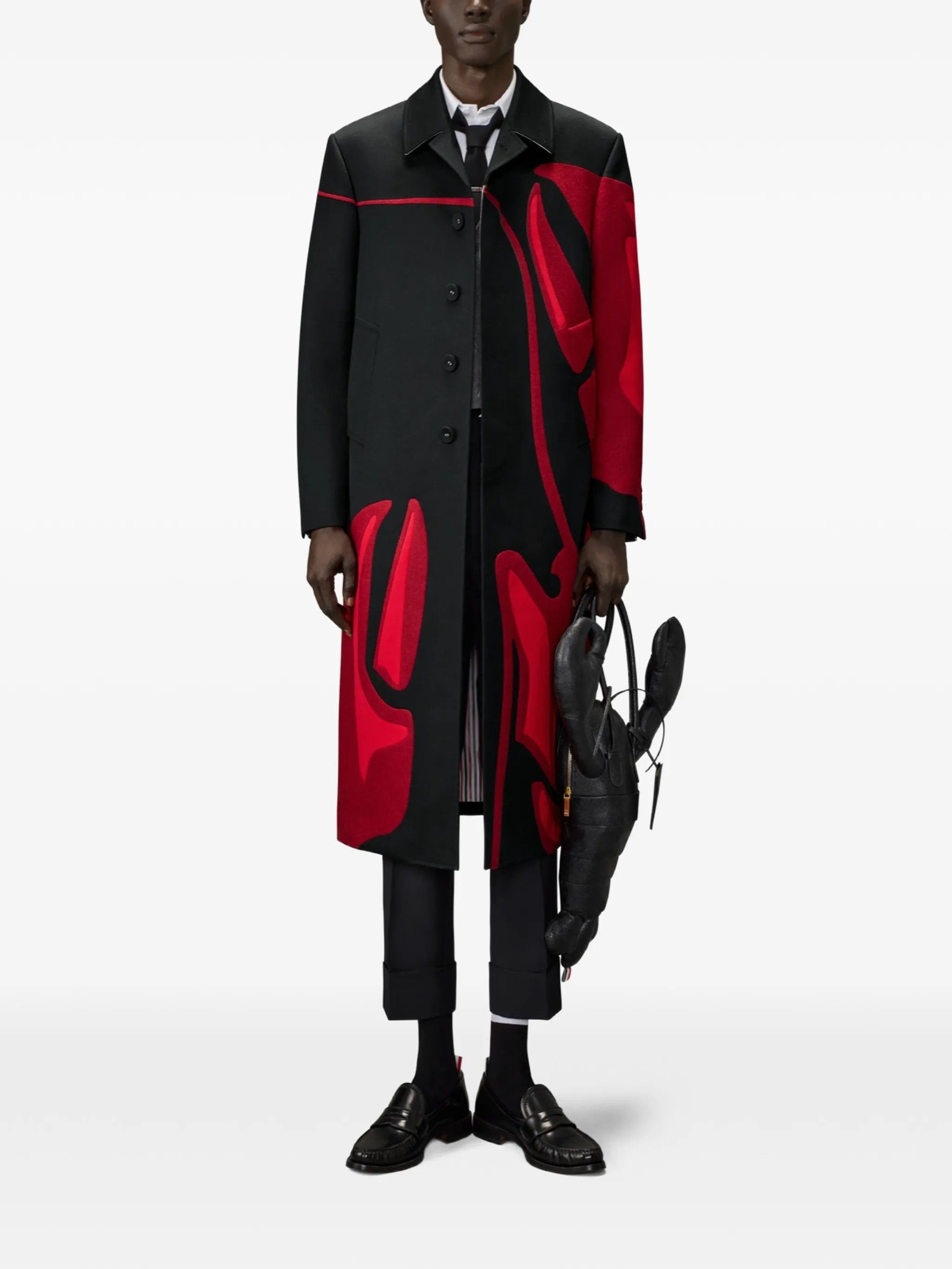 Thom Browne 4-Bar lobster-embroidered shirt