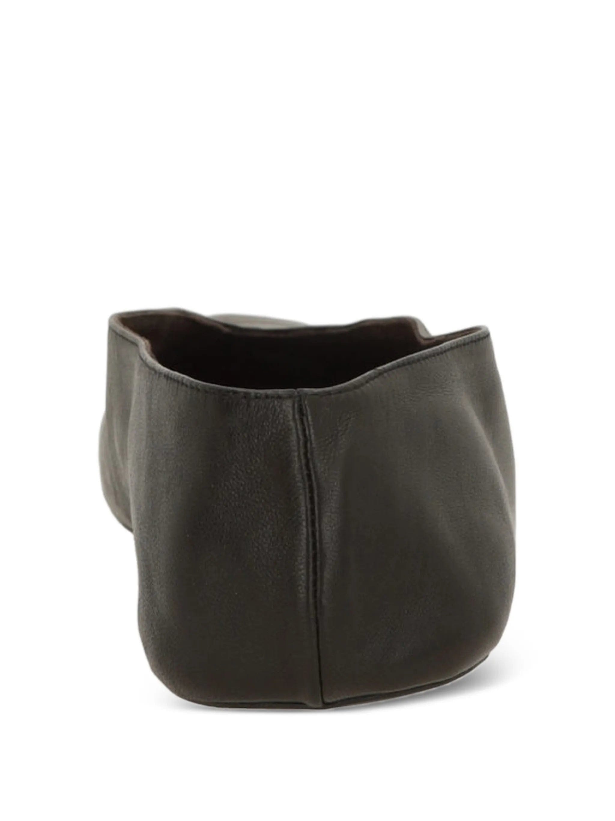 The Row V-neck leather loafers
