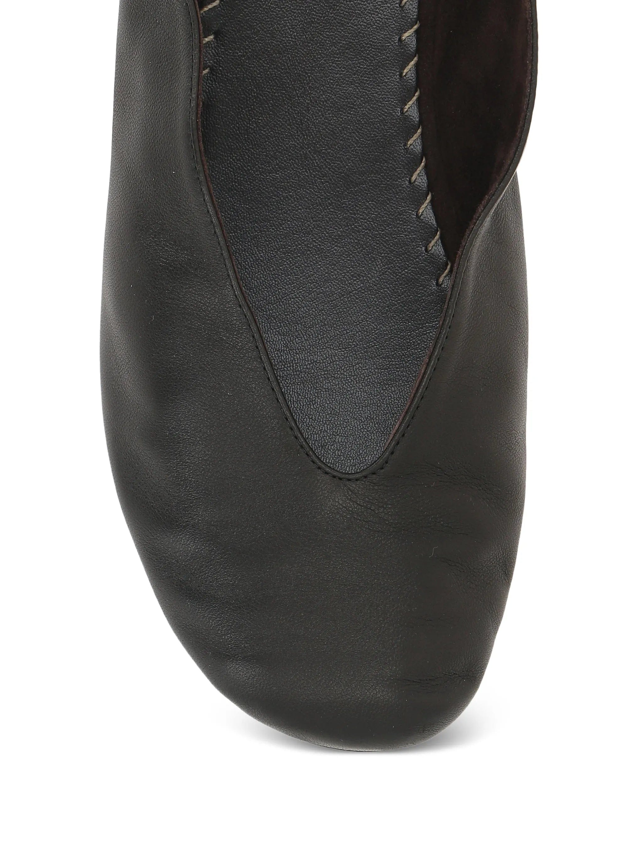 The Row V-neck leather loafers