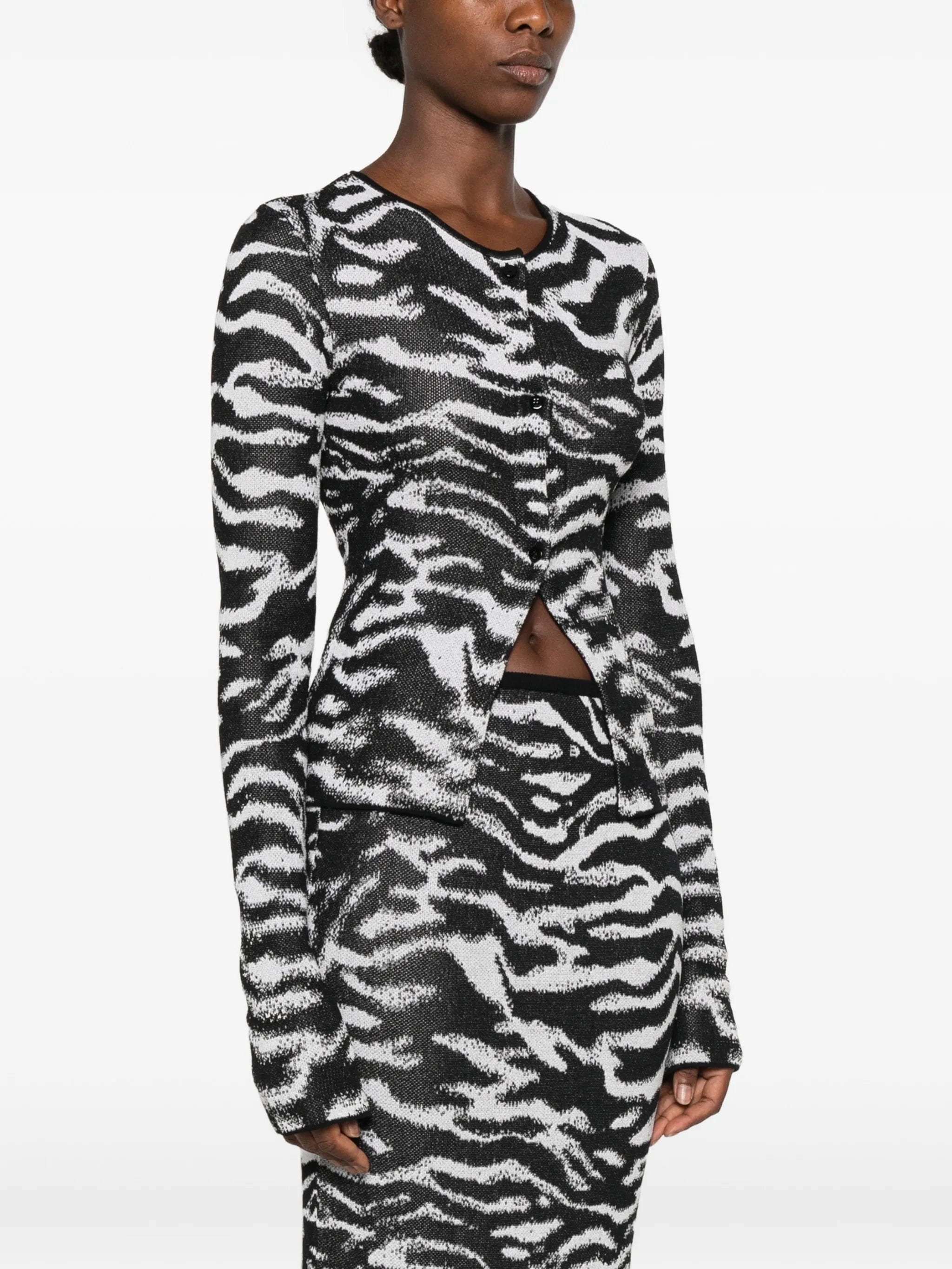 The Attico zebra-print long-sleeve cardigan