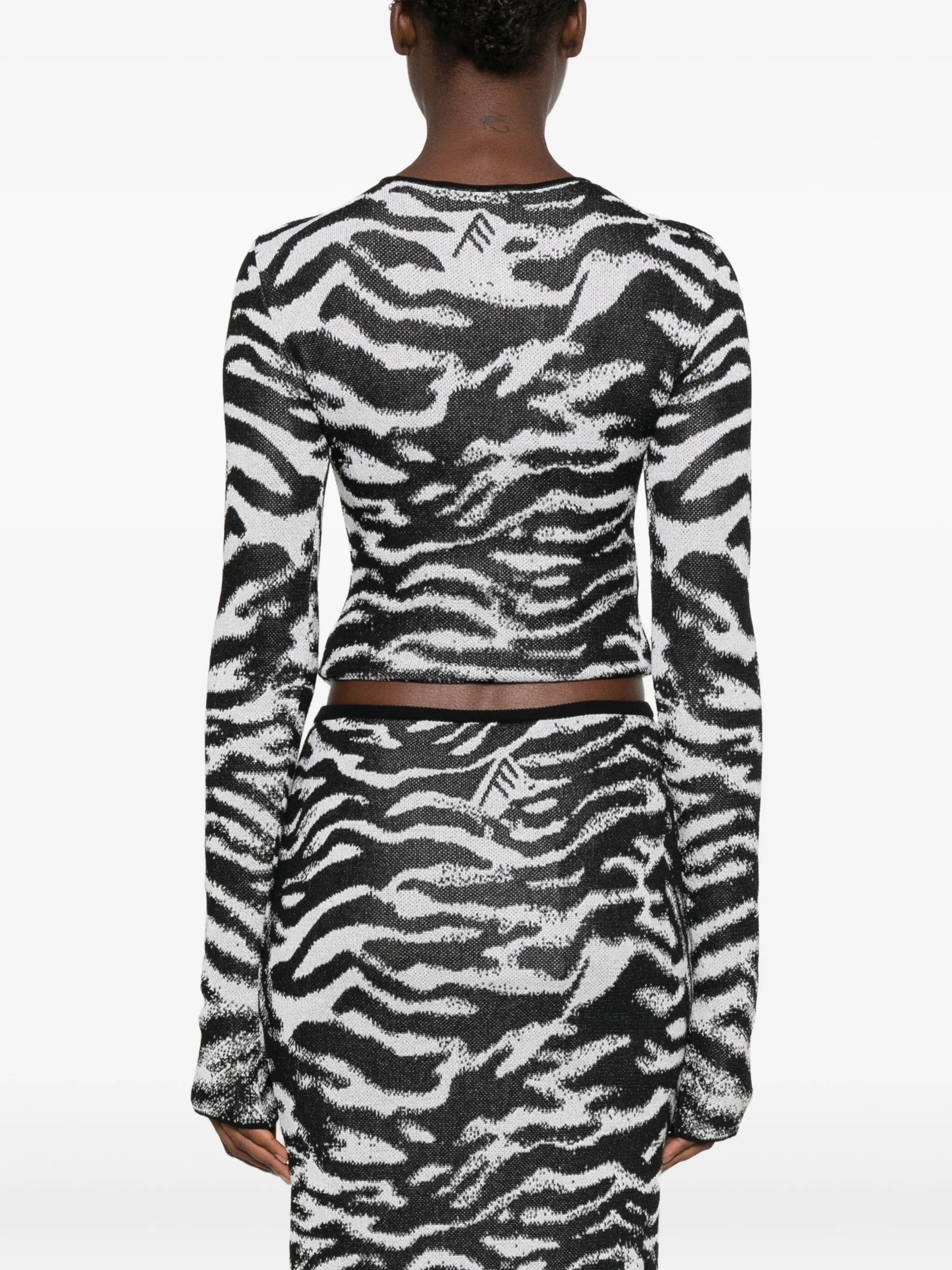 The Attico zebra-print long-sleeve cardigan