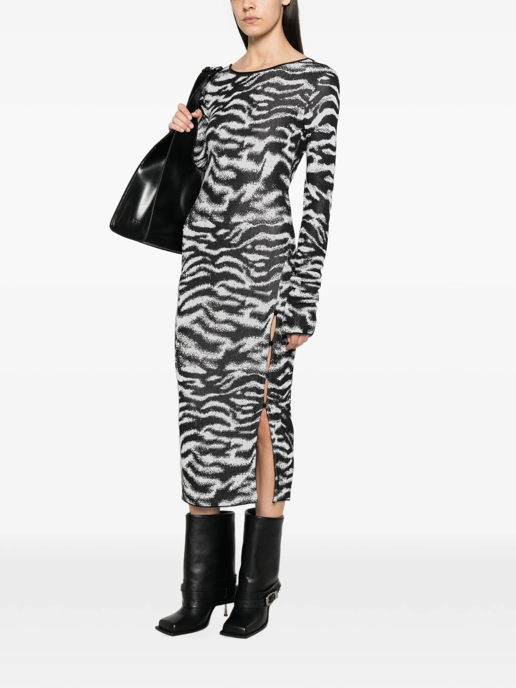 The Attico zebra-print backless midi dress