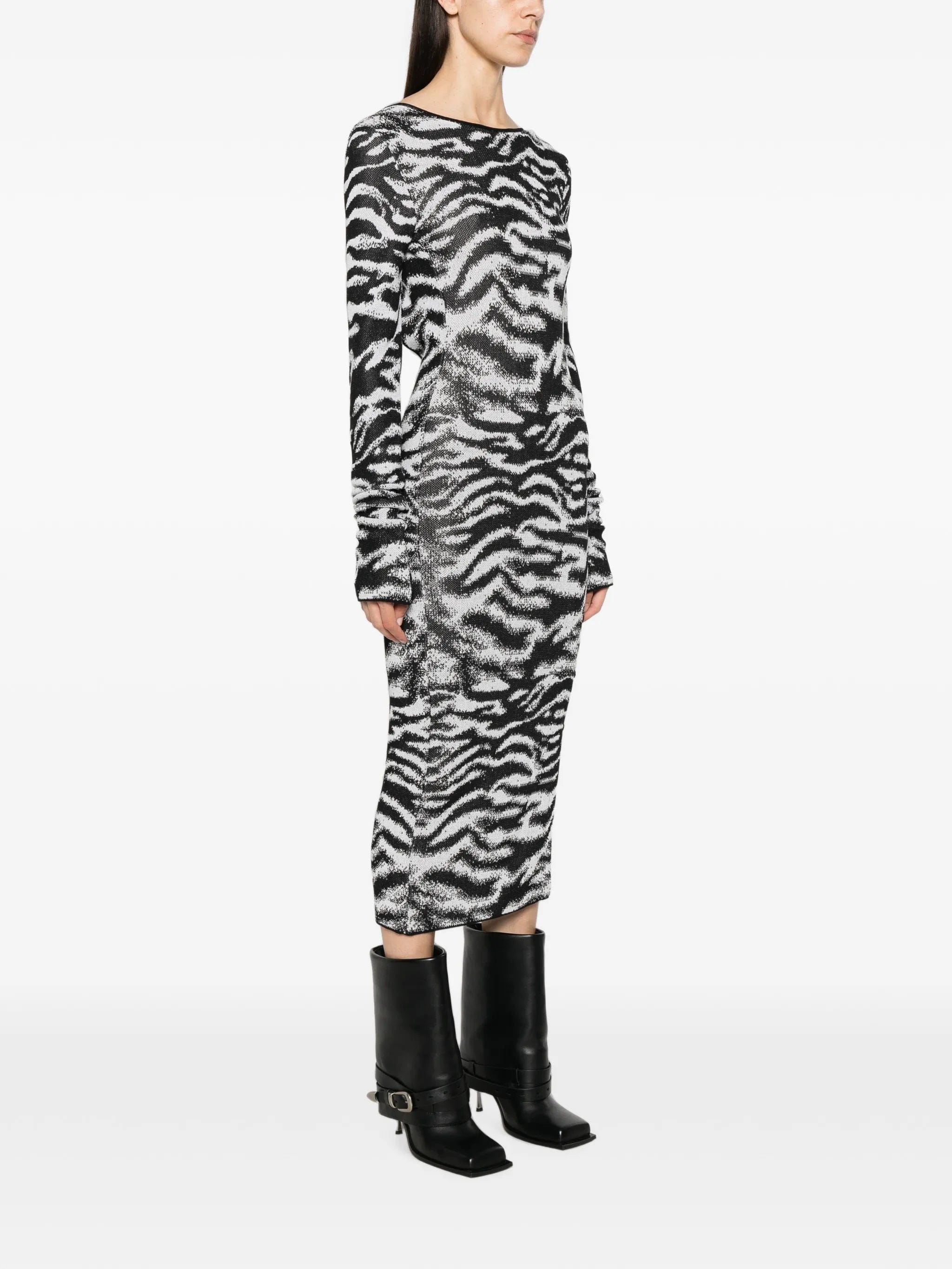 The Attico zebra-print backless midi dress