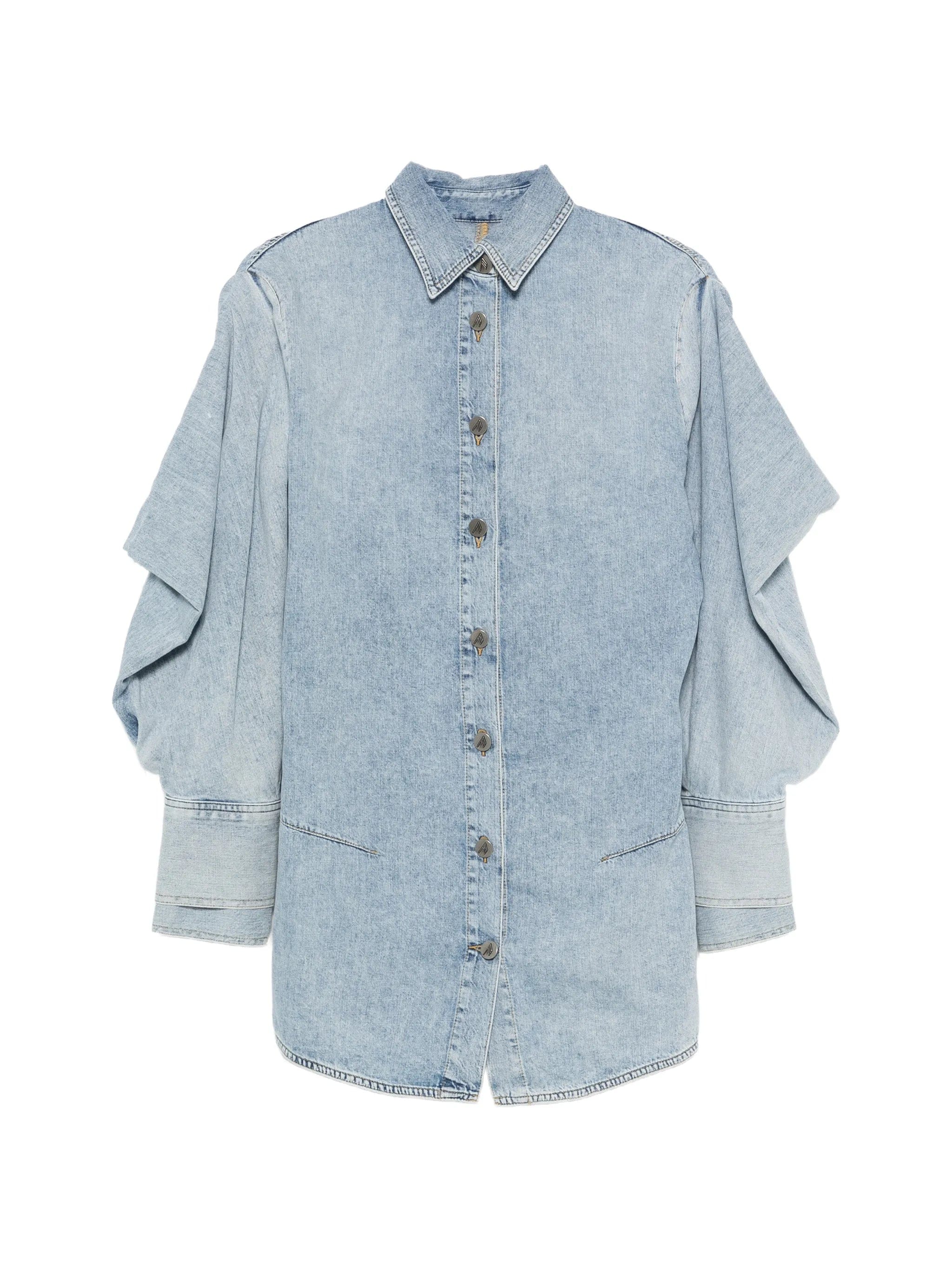 The Attico ruffled long-sleeve mini dress