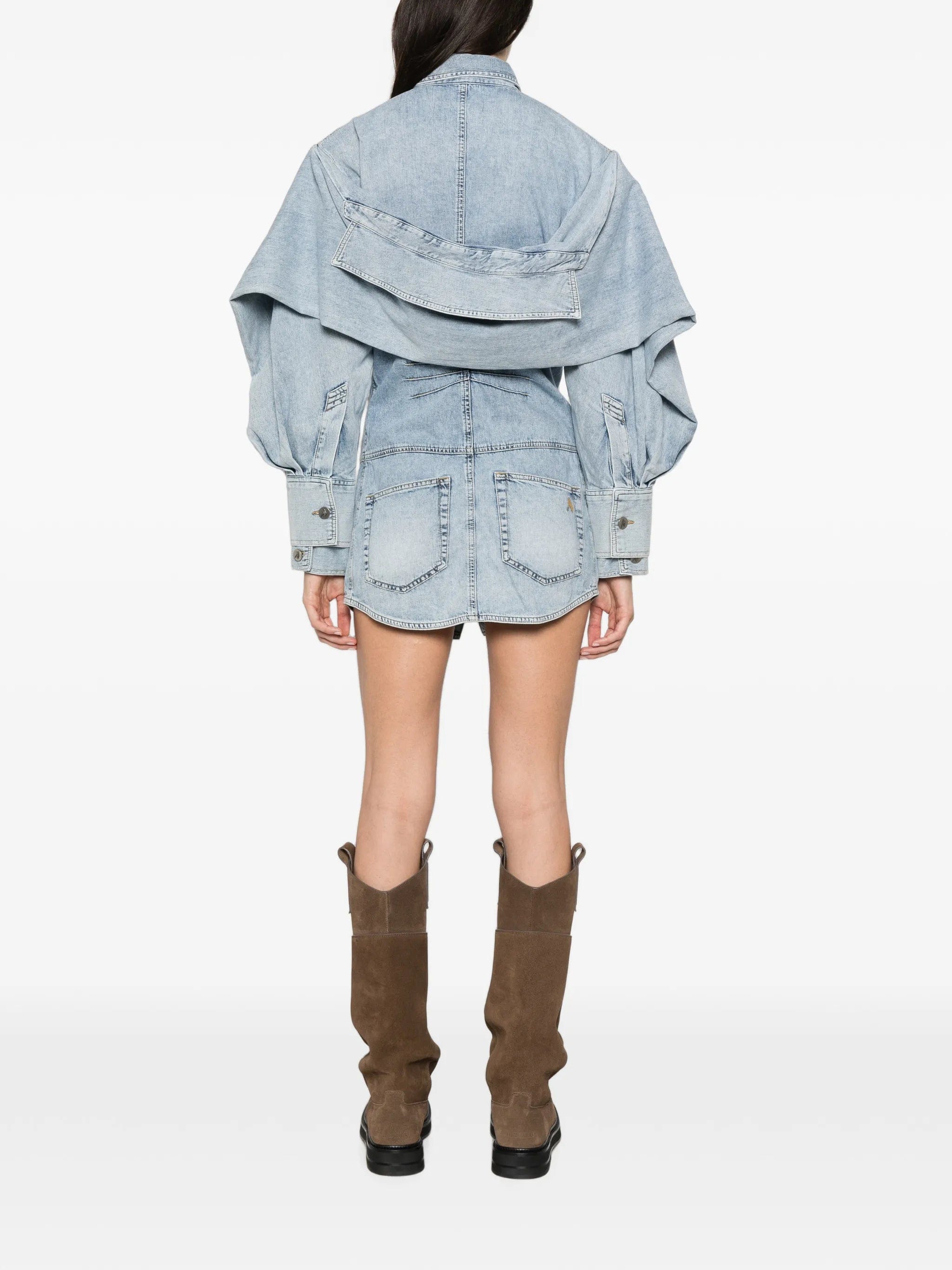 The Attico ruffled long-sleeve mini dress