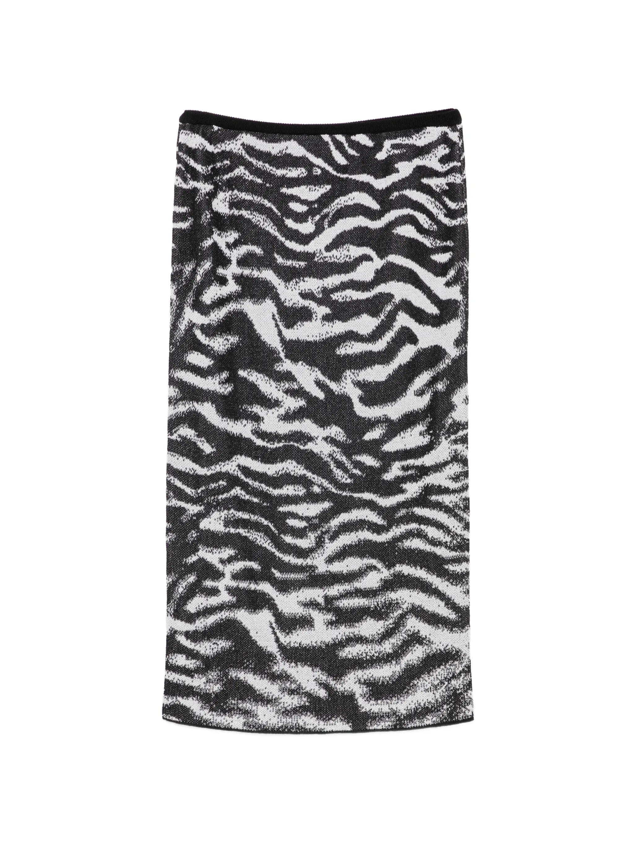 The Attico zebra-pattern jacquard-knit skirt