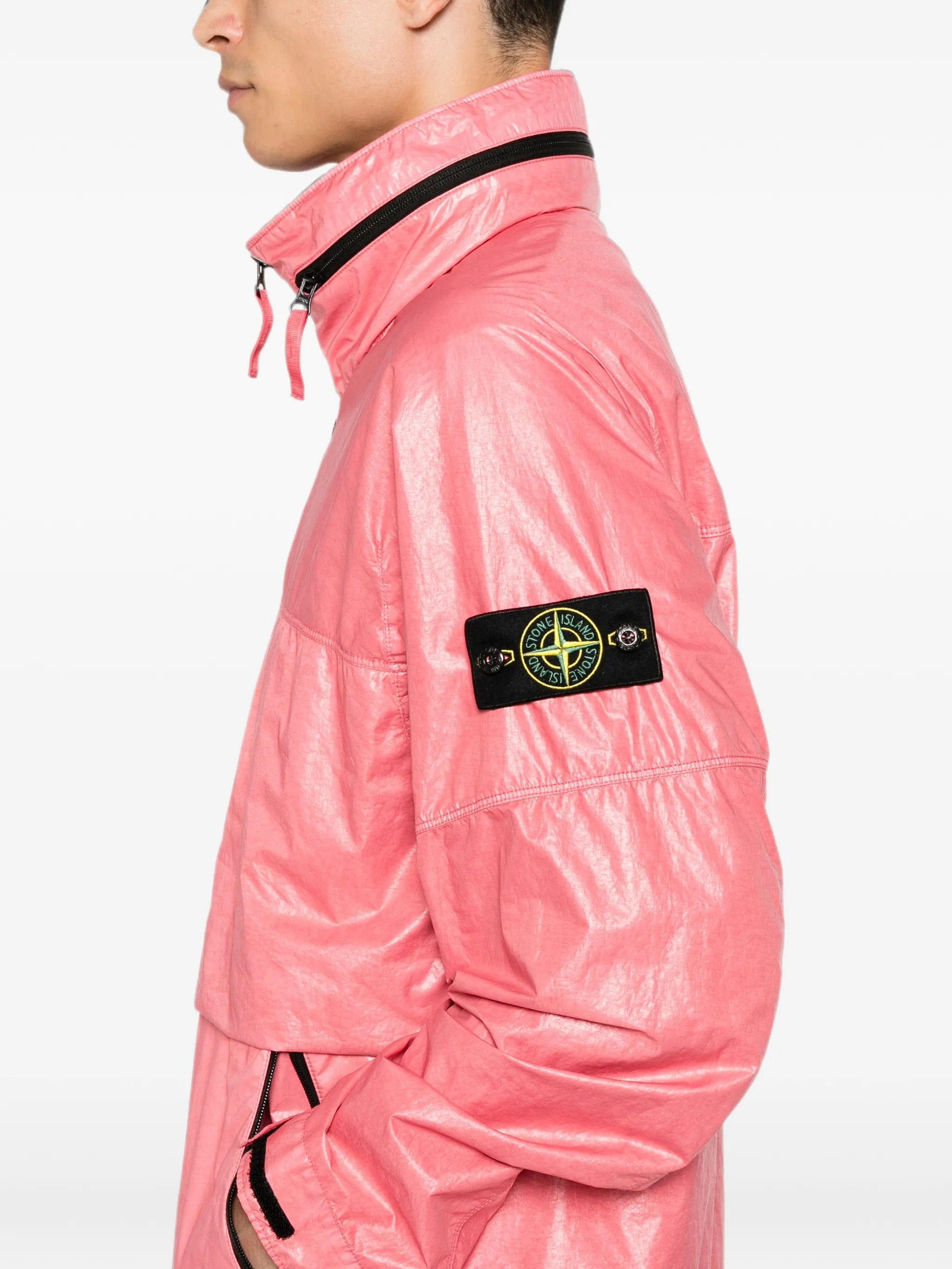 Stone Island zip-fastening logo-patch jacket