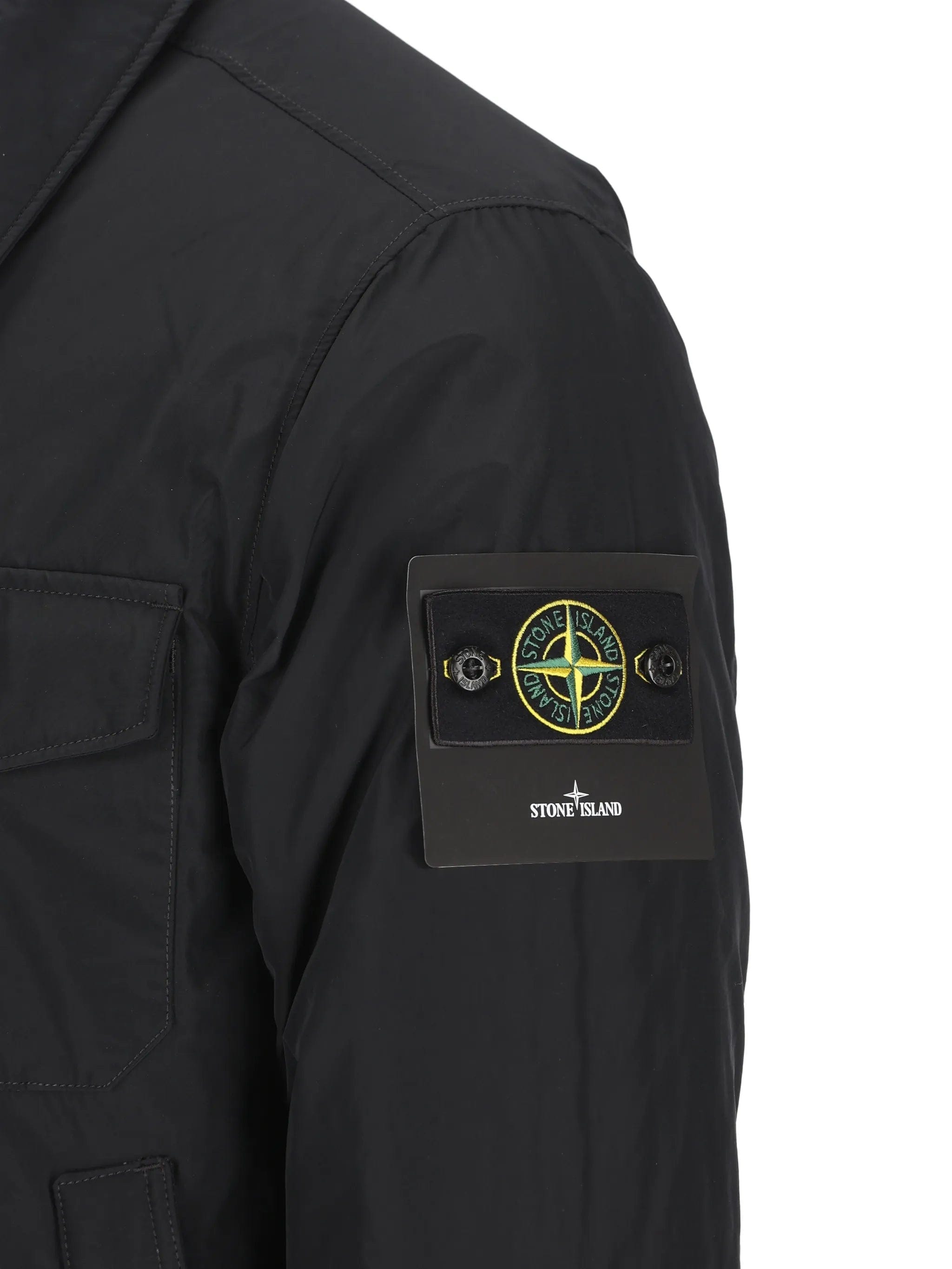 Stone Island Micro Reps logo-patch shirt jacket