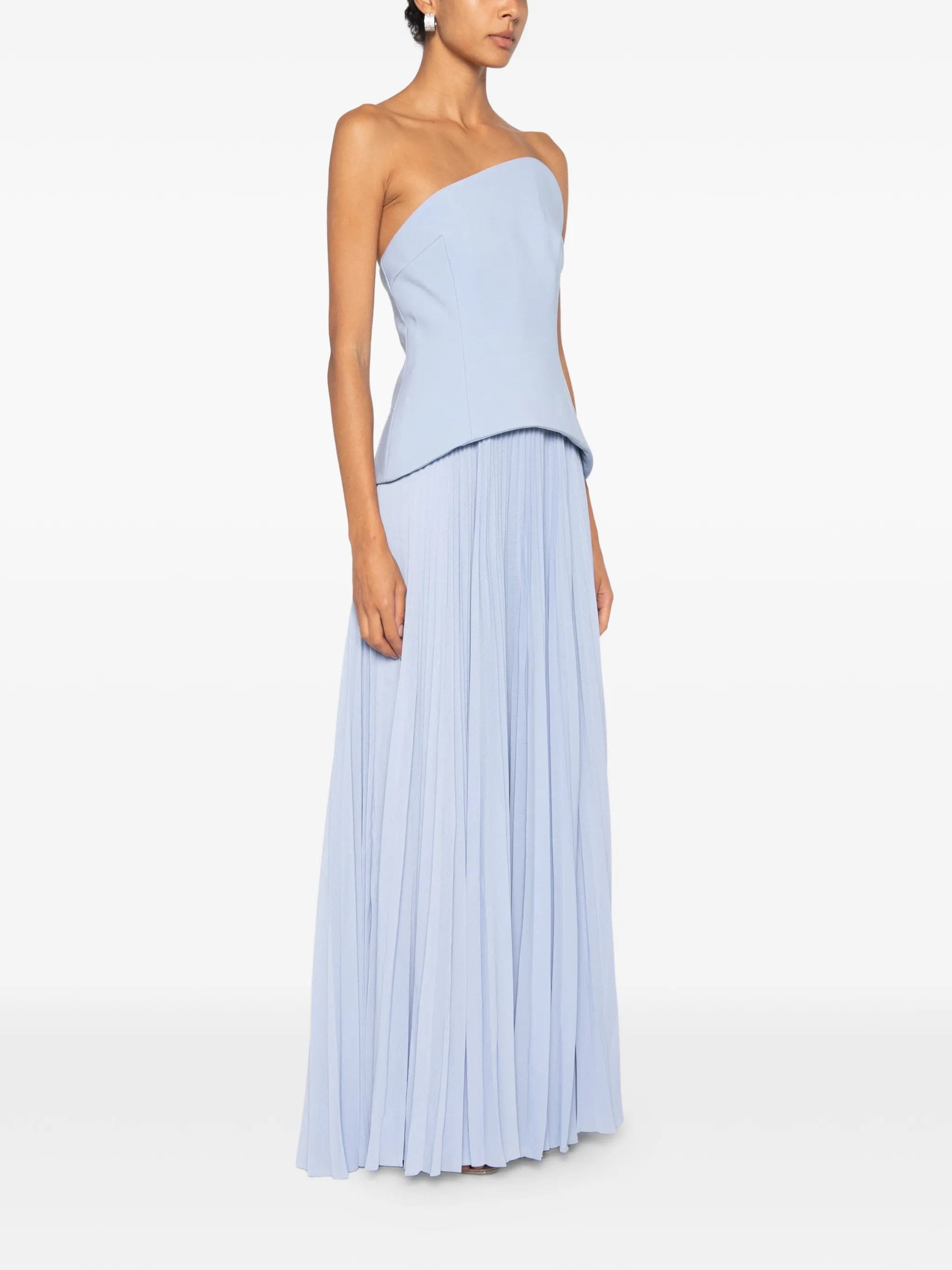 Solace London Britt strapless pleated maxi dress